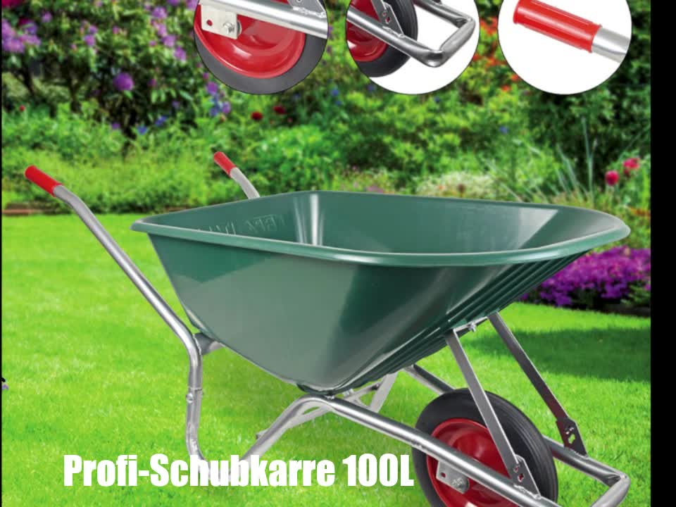 BPA Schubkarre pannensicher Vollgummirad 100l PP  Mulde Produktbild-Vorschau 7