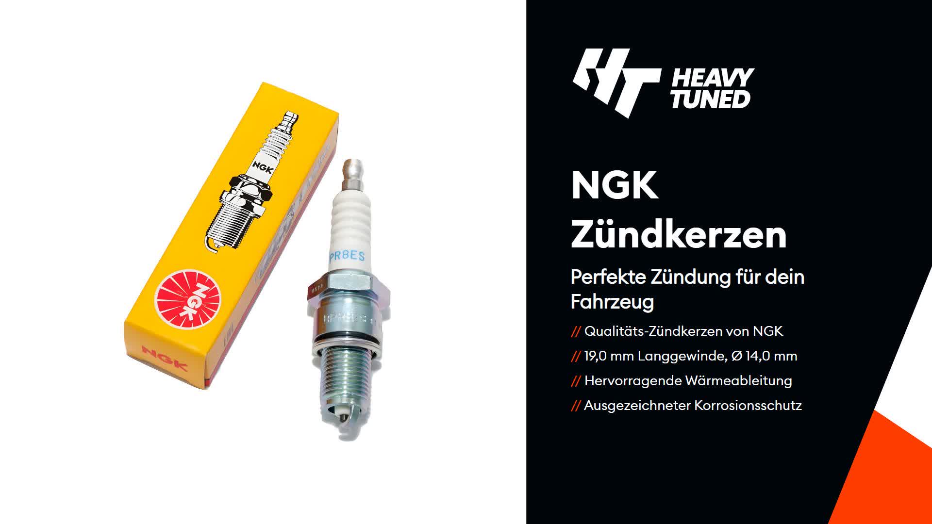 NGK Zündkerze BPR8ES entstört, 19,0mm Langgewinde Ø 14,0mm, Produktbild-Vorschau 3