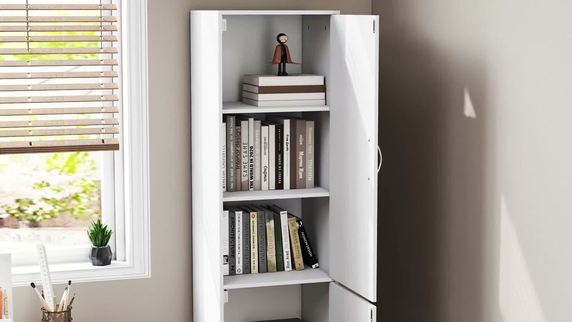 HOMCOM Bücherregal mit 5 Ebenen, Modern, 2 Türen, 40 x 35 x Produktbild-Vorschau 7