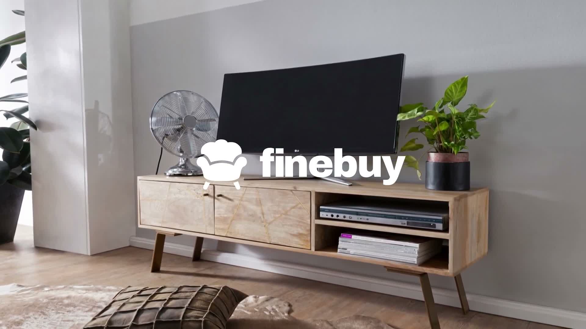 FineBuy HiFi Lowboard SIKAR Mango Massivholz TV Kommode Produktbild-Vorschau 7