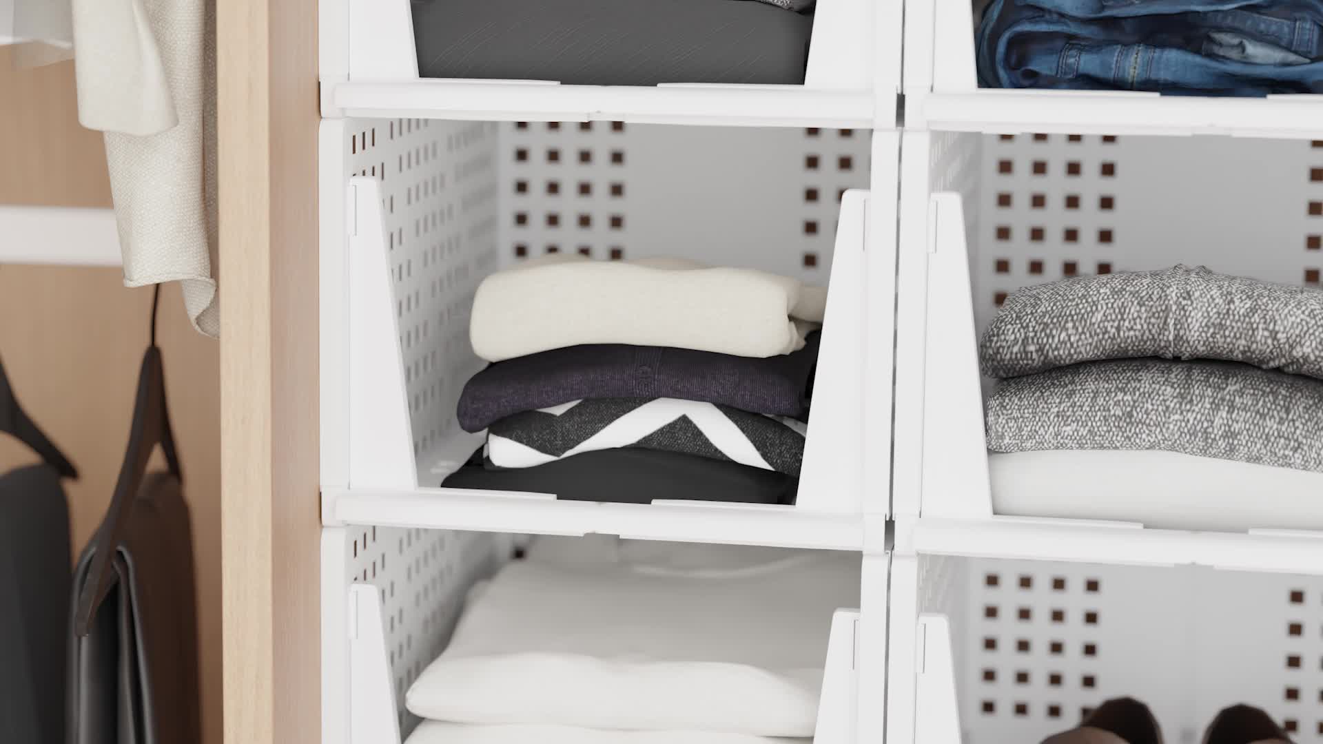 Relaxdays Schrank Organizer 3er Set, stapelbare Produktbild-Vorschau 7