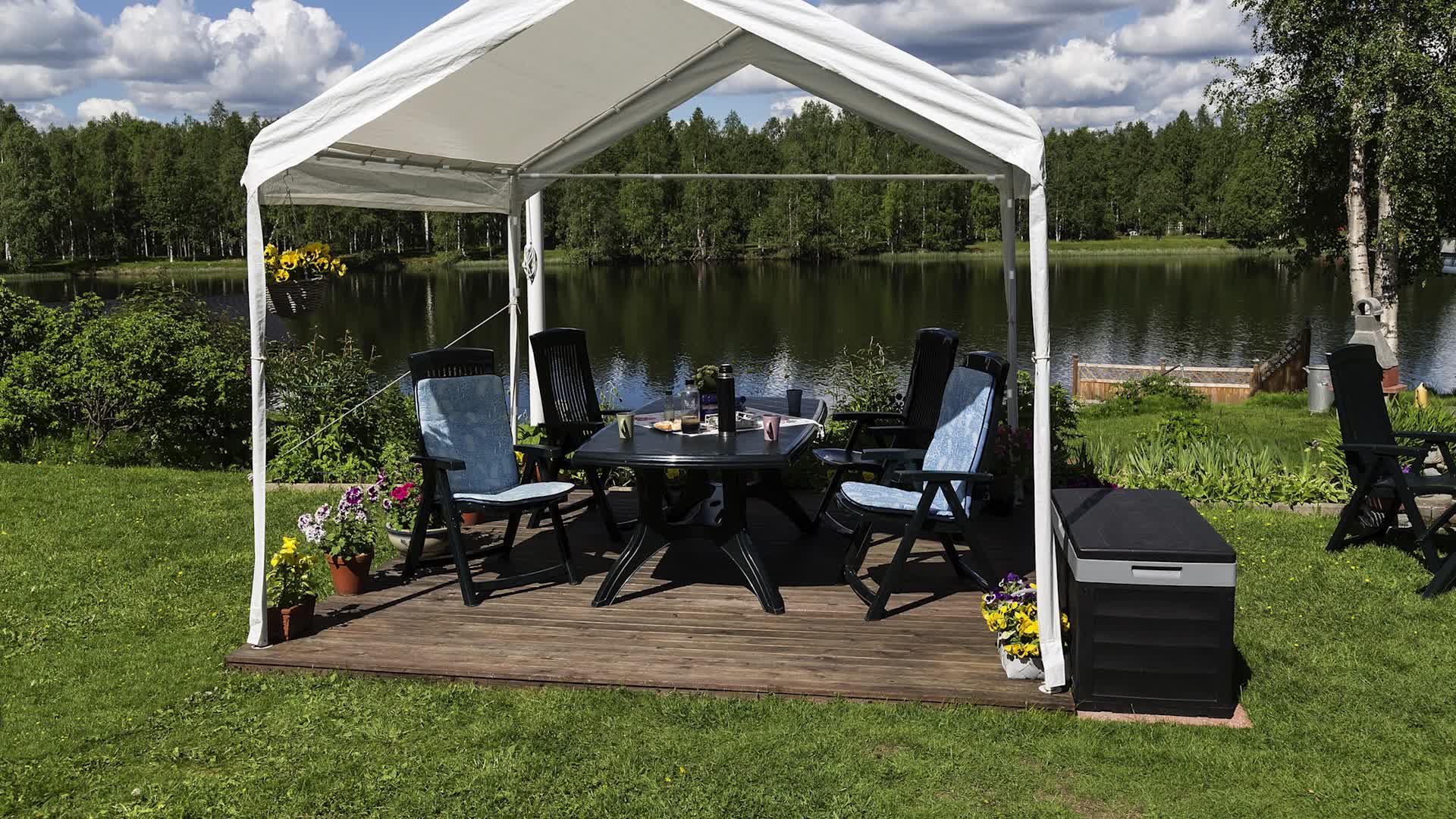 Relaxdays Pavillon-Seitenteile 2er Set, 3x3m, mit Fenster, Produktbild-Vorschau 5