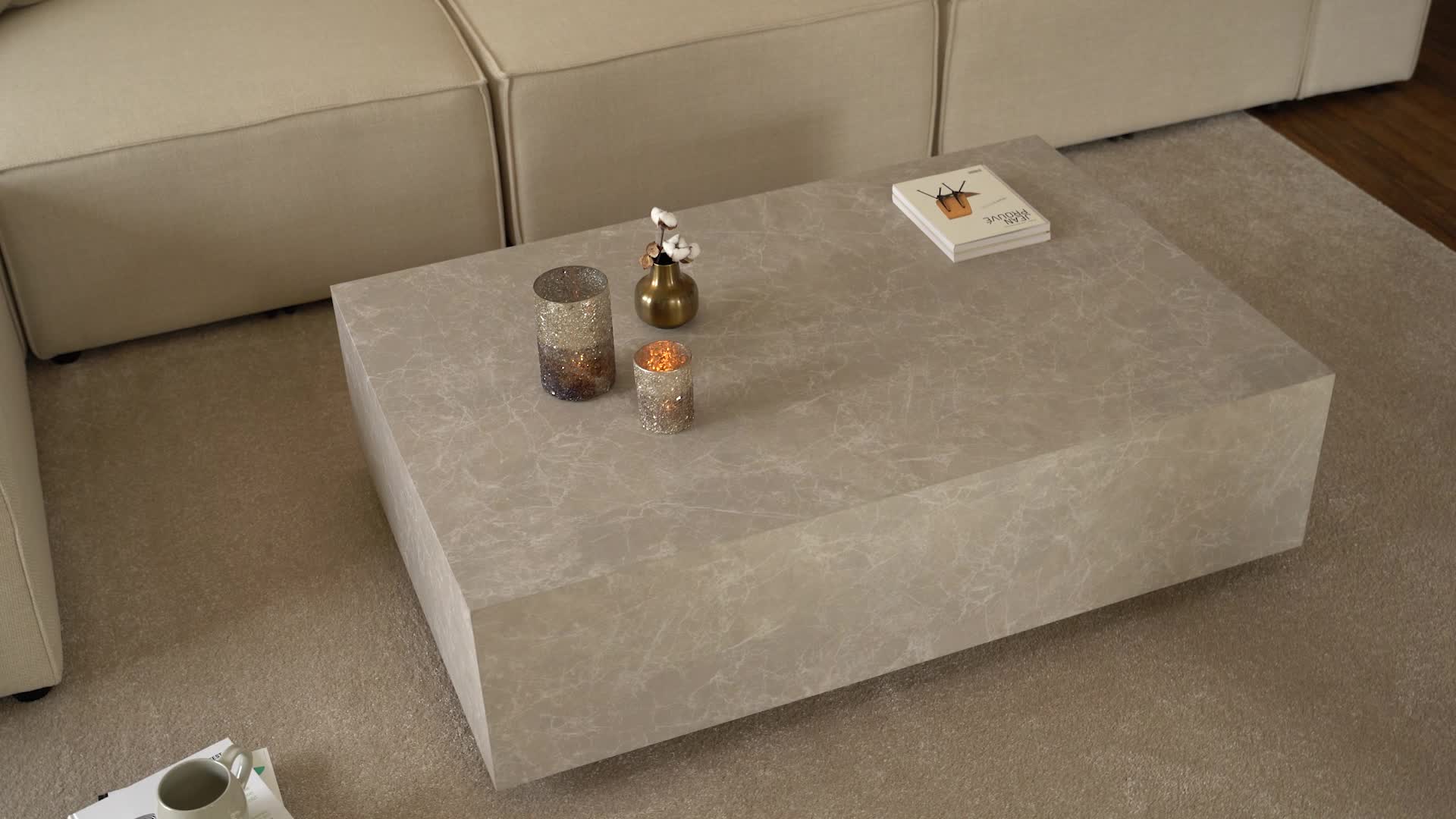 HOME DELUXE - Couchtisch Amiri XXL - Farbe: Beige, Größe: Produktbild-Vorschau 7