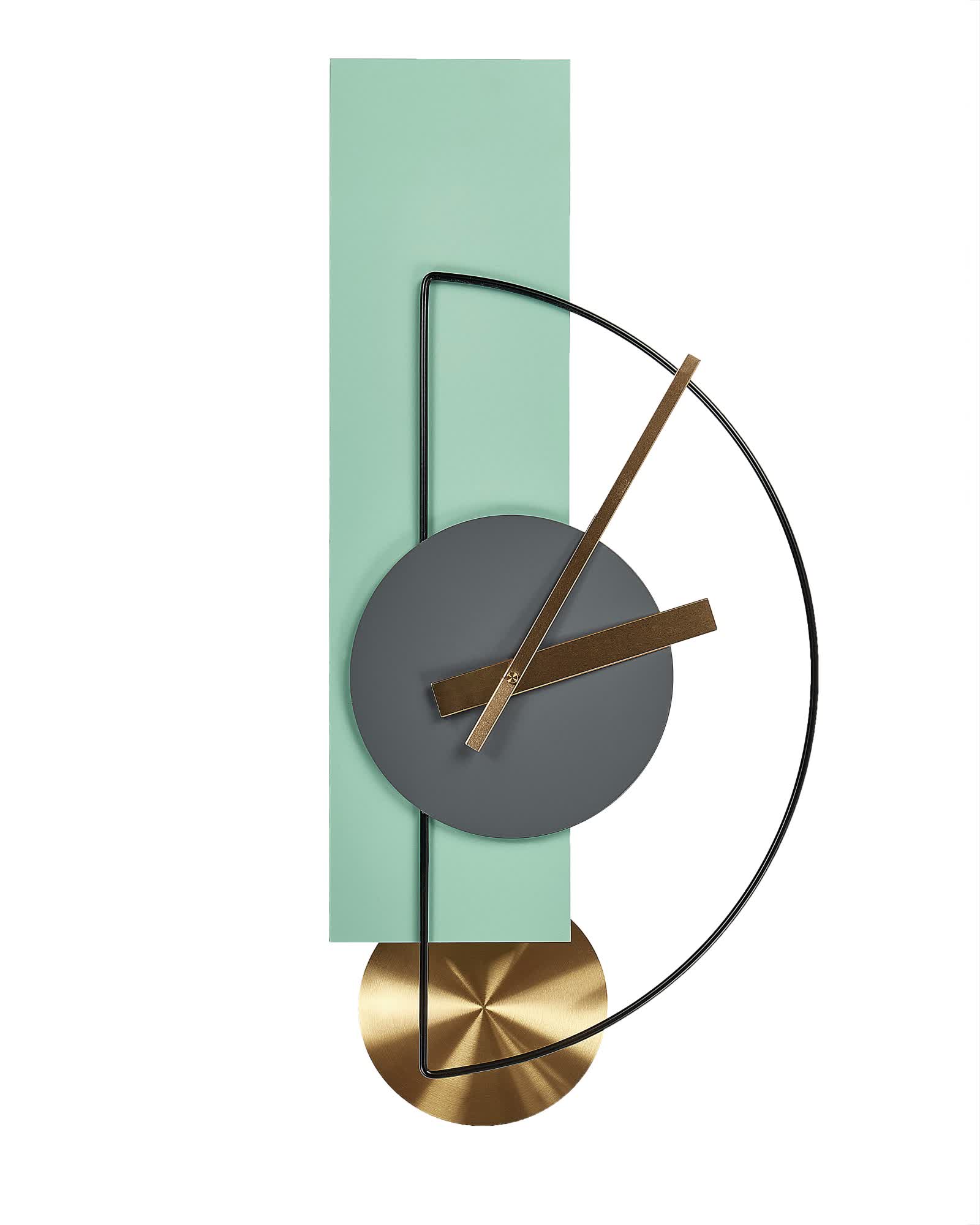 BELIANI Wanduhr Hellgrün Metall Geometrisch mit Pendel Produktbild-Vorschau 6