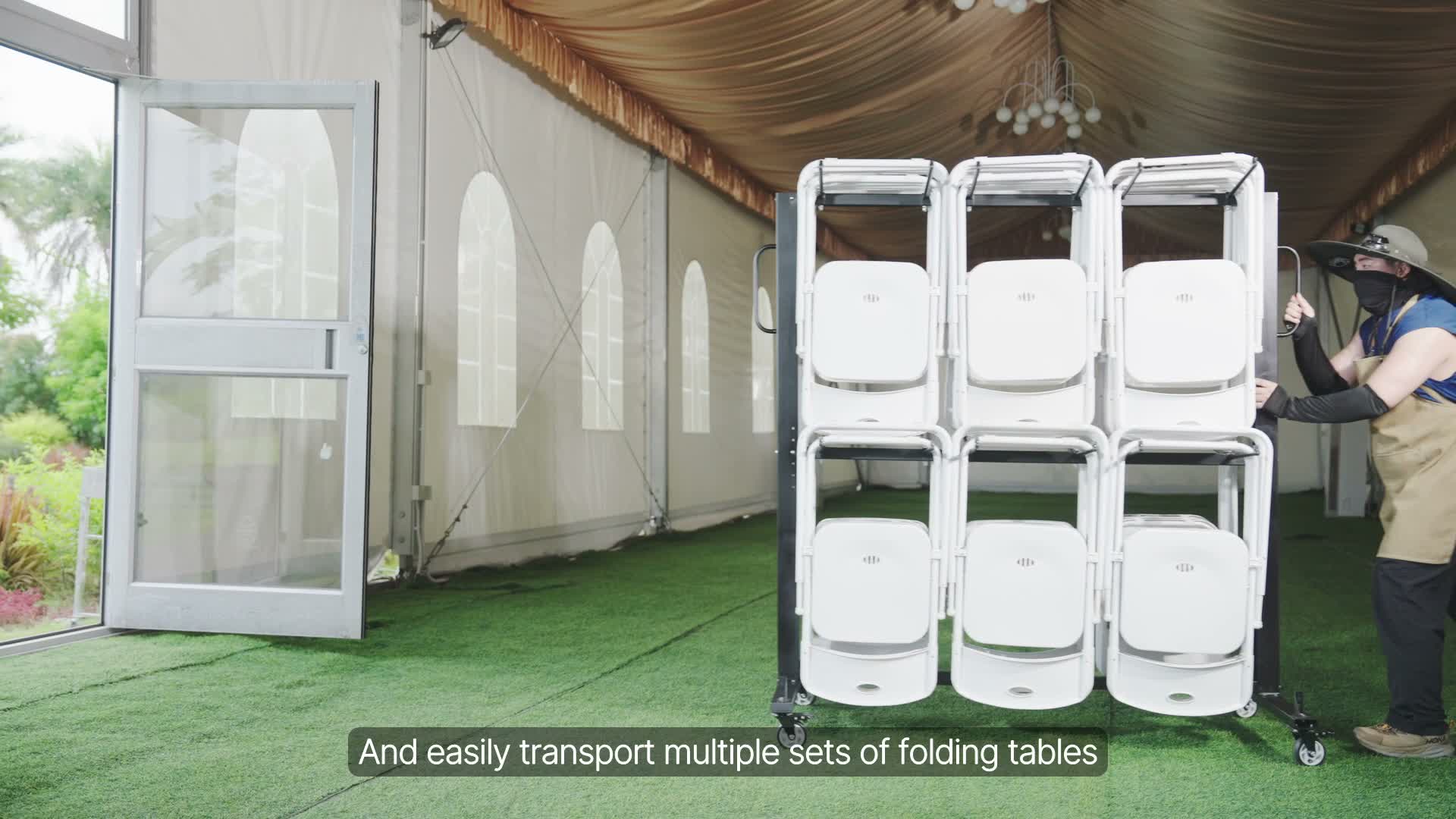 SucceBuy Klappstuhlwagen für 84 Stühle/12 Tische + 42 Produktbild-Vorschau 7