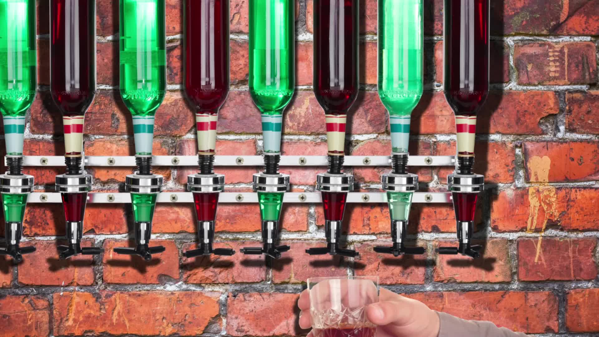 Relaxdays Barbutler Wand, Portonierer für 8 Flaschen, Profi Produktbild-Vorschau 7