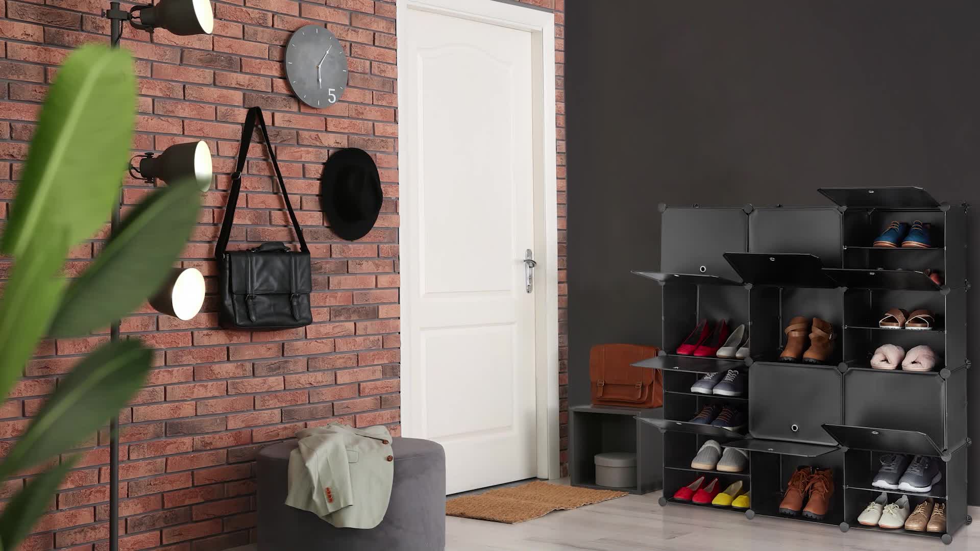 Relaxdays Schuhschrank, Steckschrank mit Türen, HBT: 125 x Produktbild-Vorschau 7
