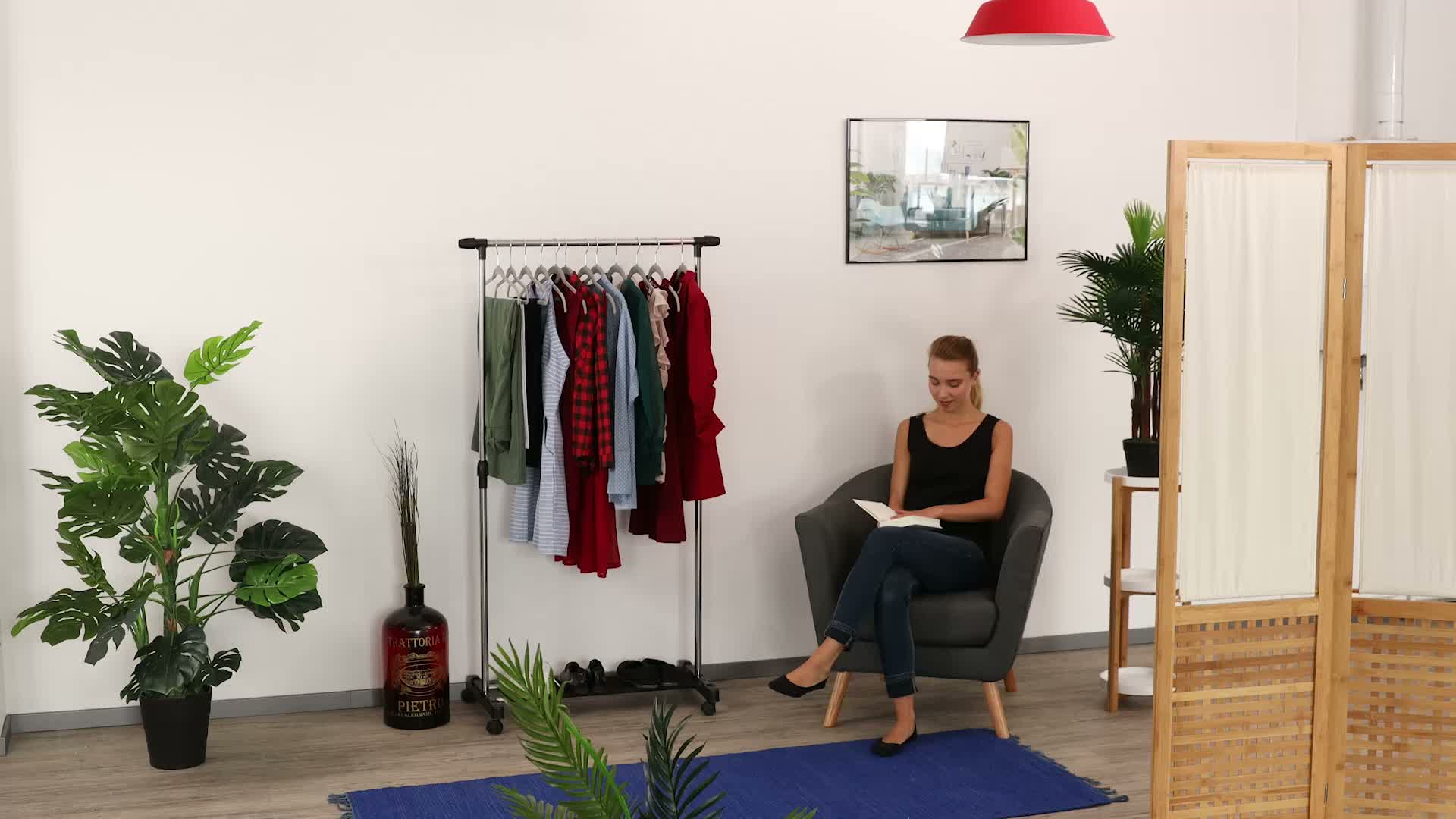 Relaxdays Kleiderständer auf Rollen, Garderobenwagen mit Produktbild-Vorschau 7