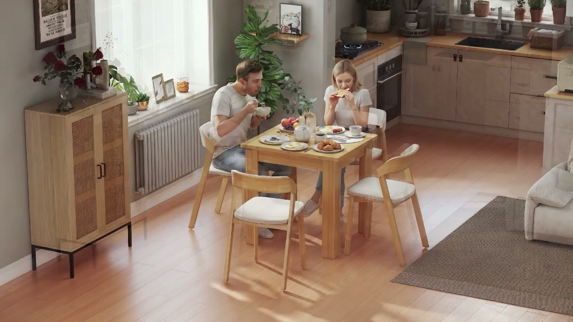 HOMCOM Esstisch Ausziehbar 70/140x80cm Moderner Produktbild-Vorschau 7