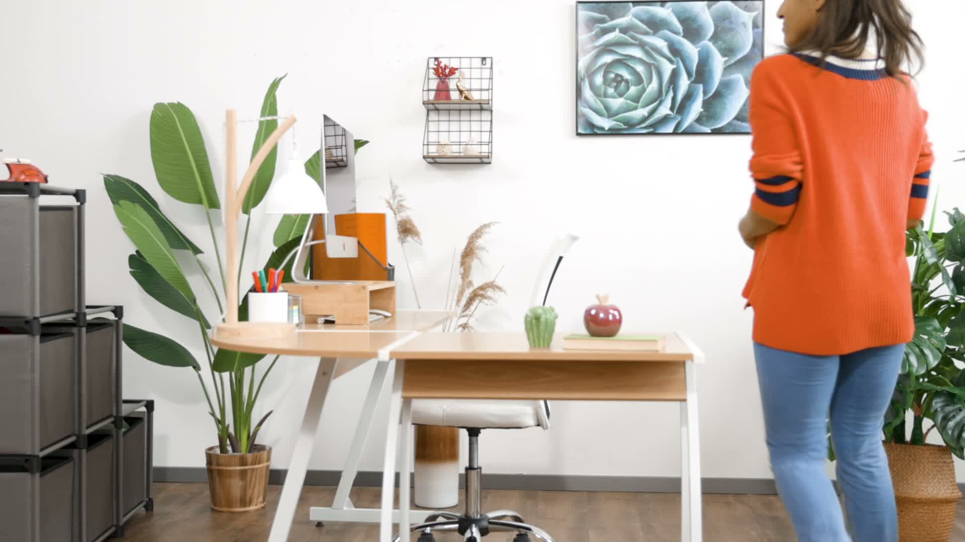 Relaxdays Monitorständer Bambus, 3 Fächer, Produktbild-Vorschau 7