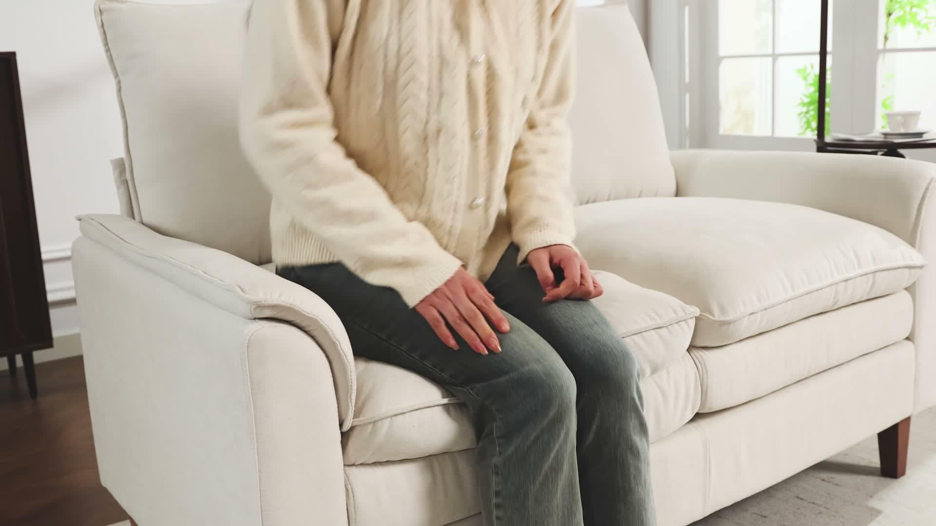 HOMCOM Zweisitzer Sofa, dicke Polsterung, Federkissen, Produktbild-Vorschau 7