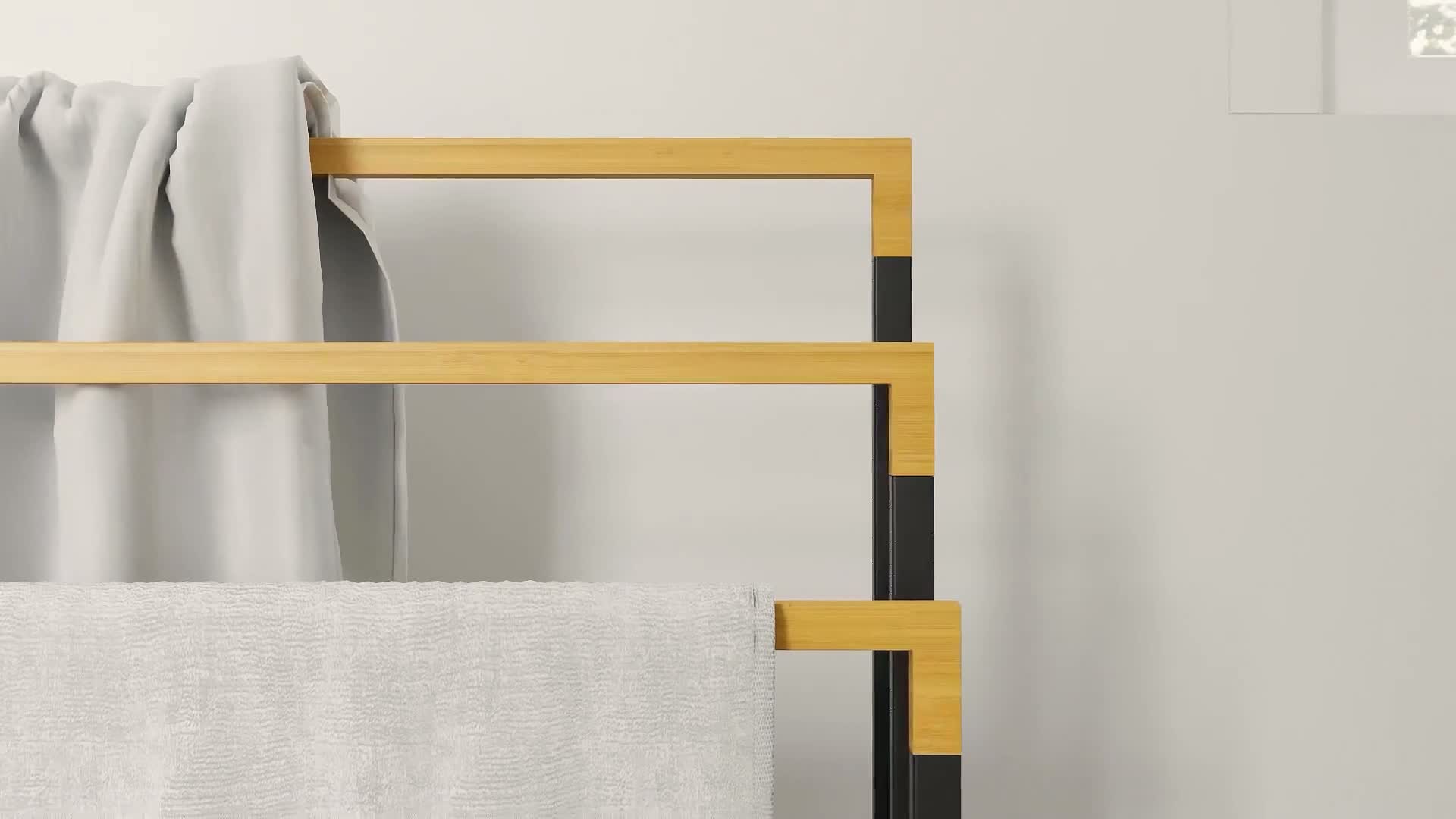 kleankin Handtuchhalter Freistehend Handtuchständer mit 3 Produktbild-Vorschau 7