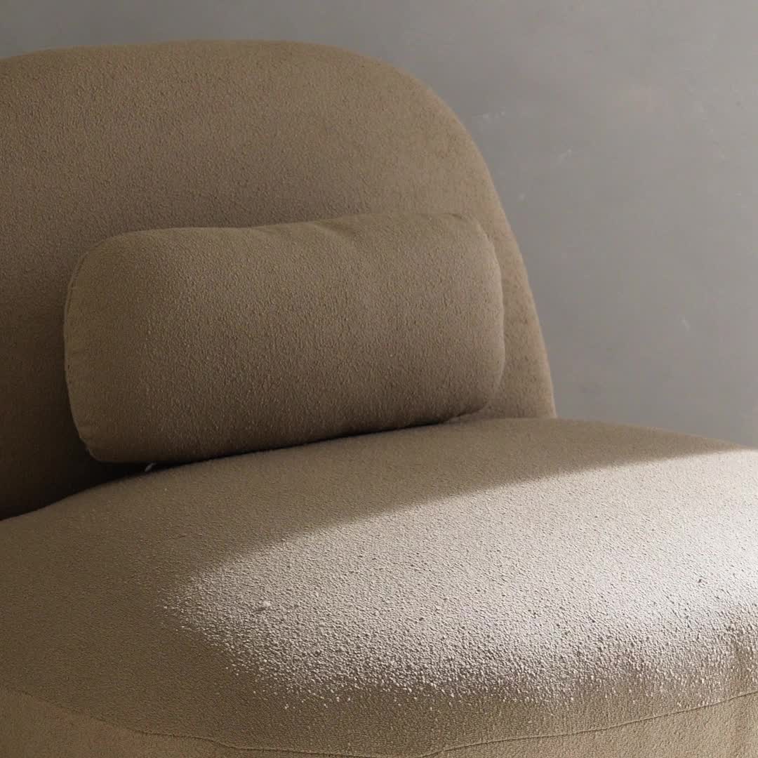 Poltrona girevole 360° bouclé, Beige Anteprima dell’immagine prodotto 7