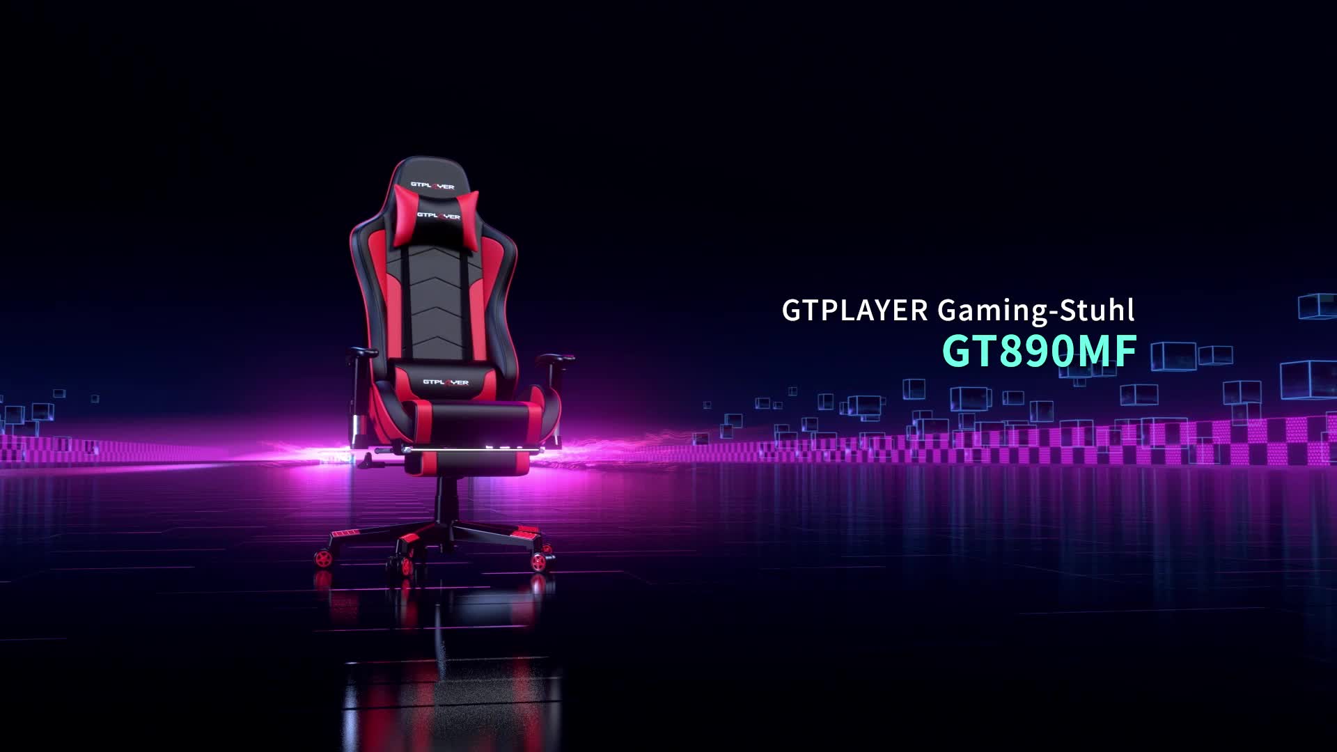 GTPLAYER Gaming Stuhl Mit Fußstützen Bluetooth Lautsprecher Produktbild-Vorschau 7
