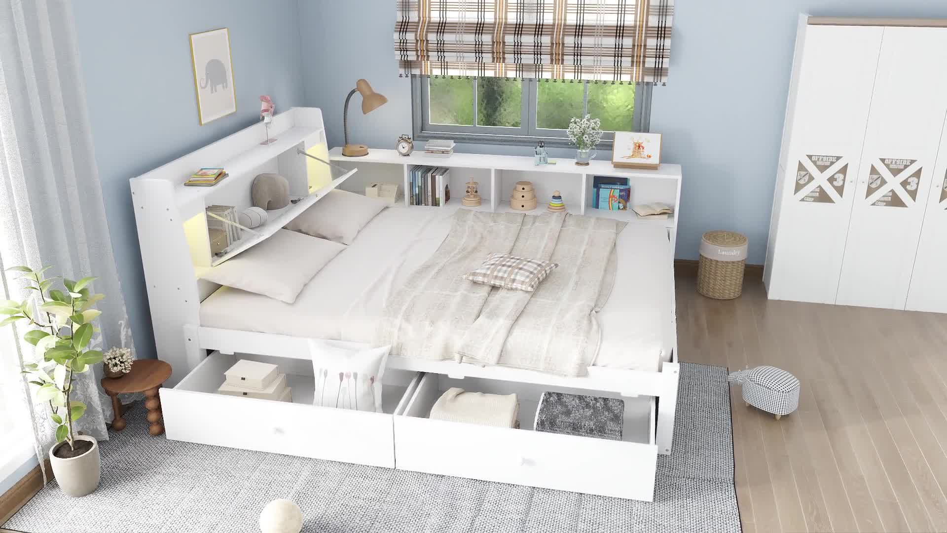 Flieks Jugendbett 140x200cm mit Ladefunktion und Led, Produktbild-Vorschau 7