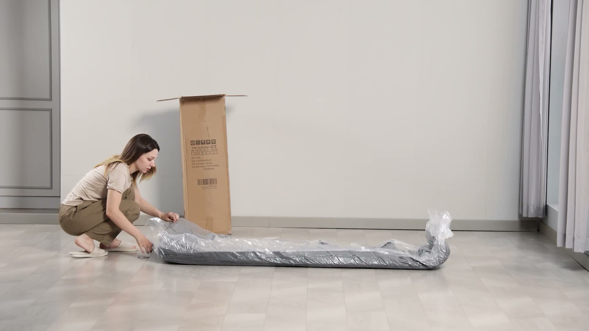 HOMCOM 2-Sitzer-Schlafsofa aus Schaumstoff mit breiten Produktbild-Vorschau 7
