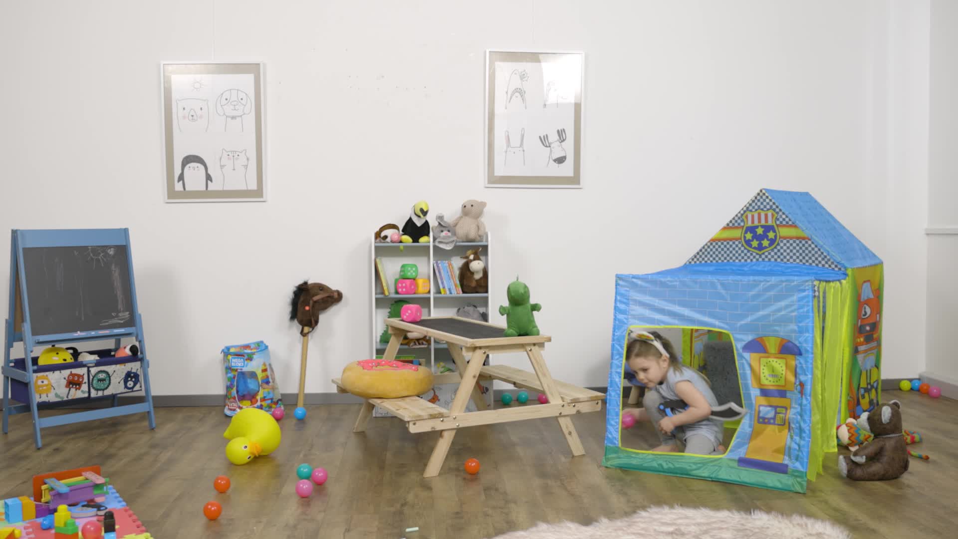 Relaxdays Spielzelt Autowerkstatt, mit Anbau, Kinderzelt Produktbild-Vorschau 7