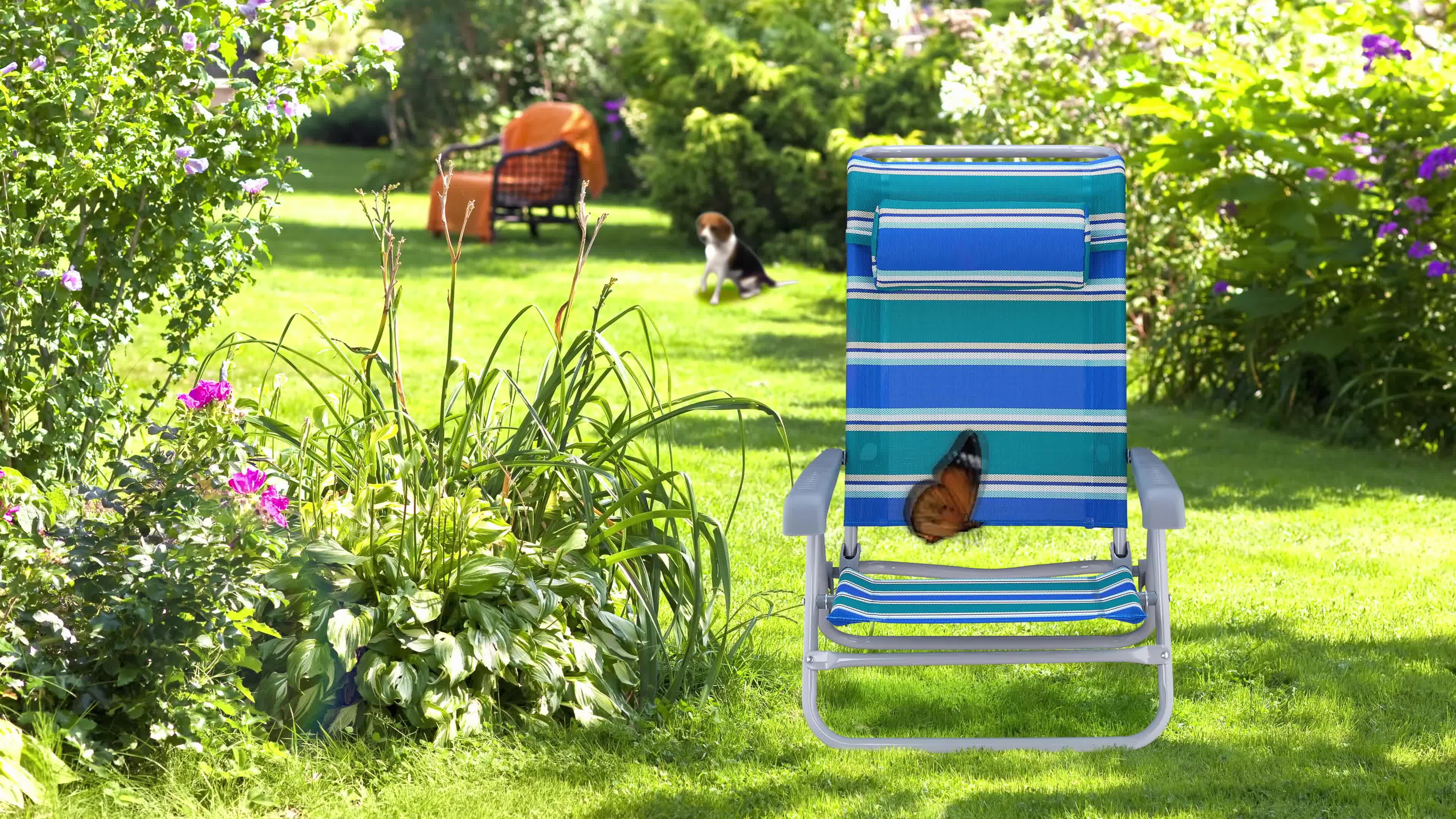 Relaxdays Liegestuhl klappbar, verstellbar, Strandstuhl mit Produktbild-Vorschau 7