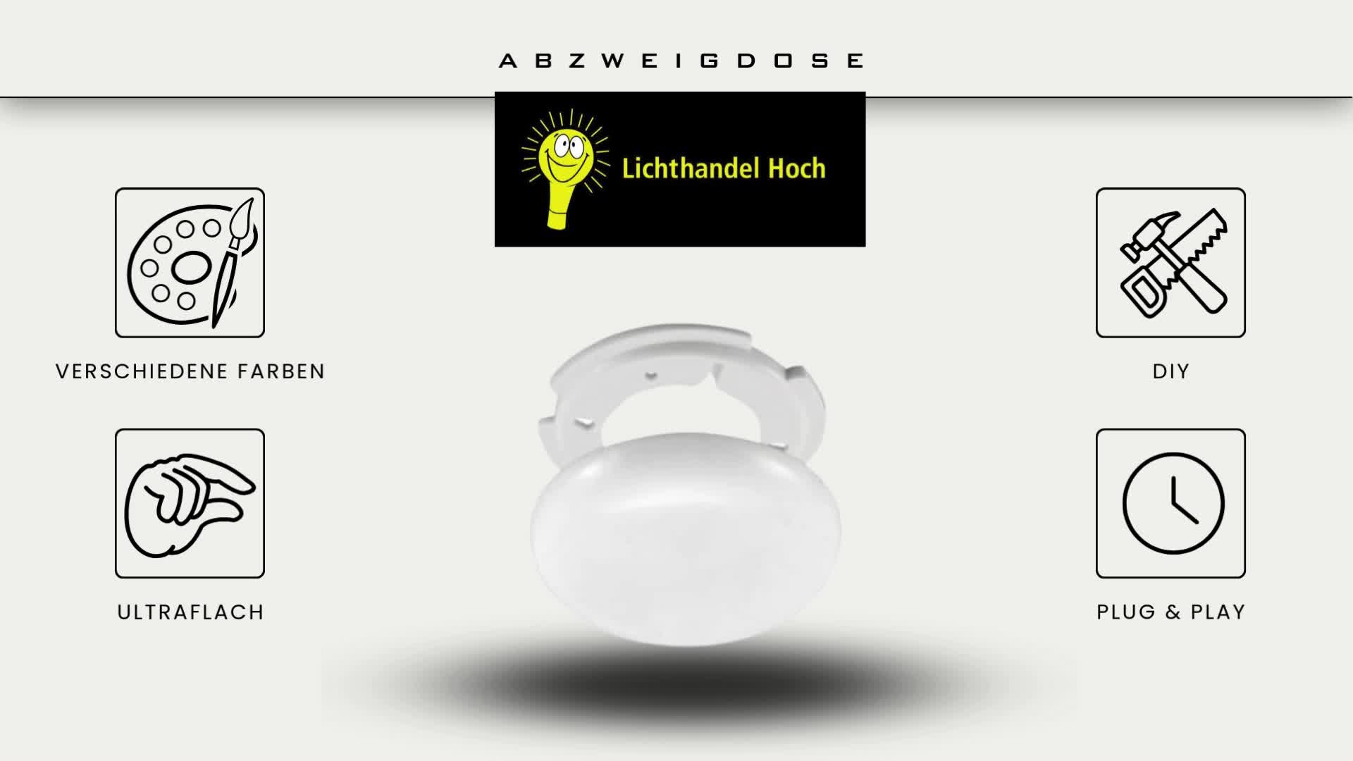 4 Stück Abzweigdose Deckenverteilerdose Weiß Ø 13 cm – Produktbild-Vorschau 7