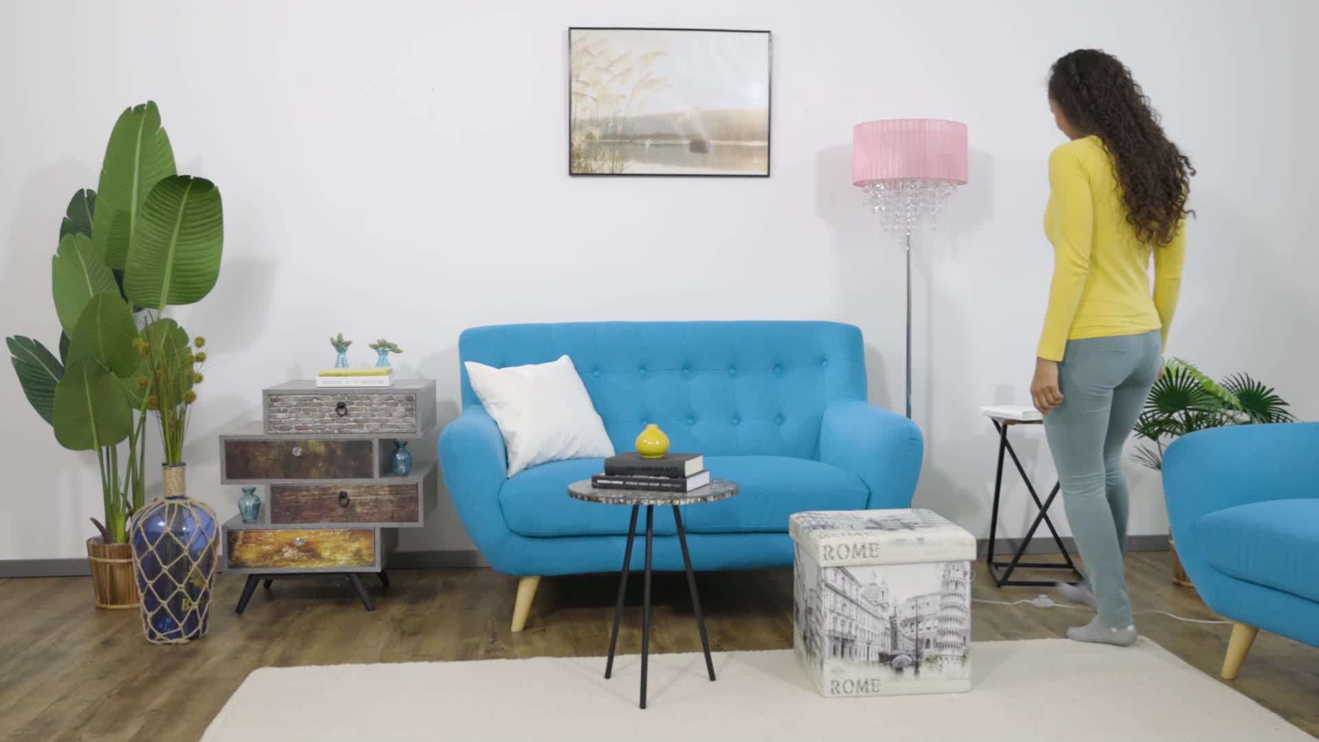 Relaxdays Sitzhocker mit Stauraum, Vintage Postkarten Produktbild-Vorschau 7