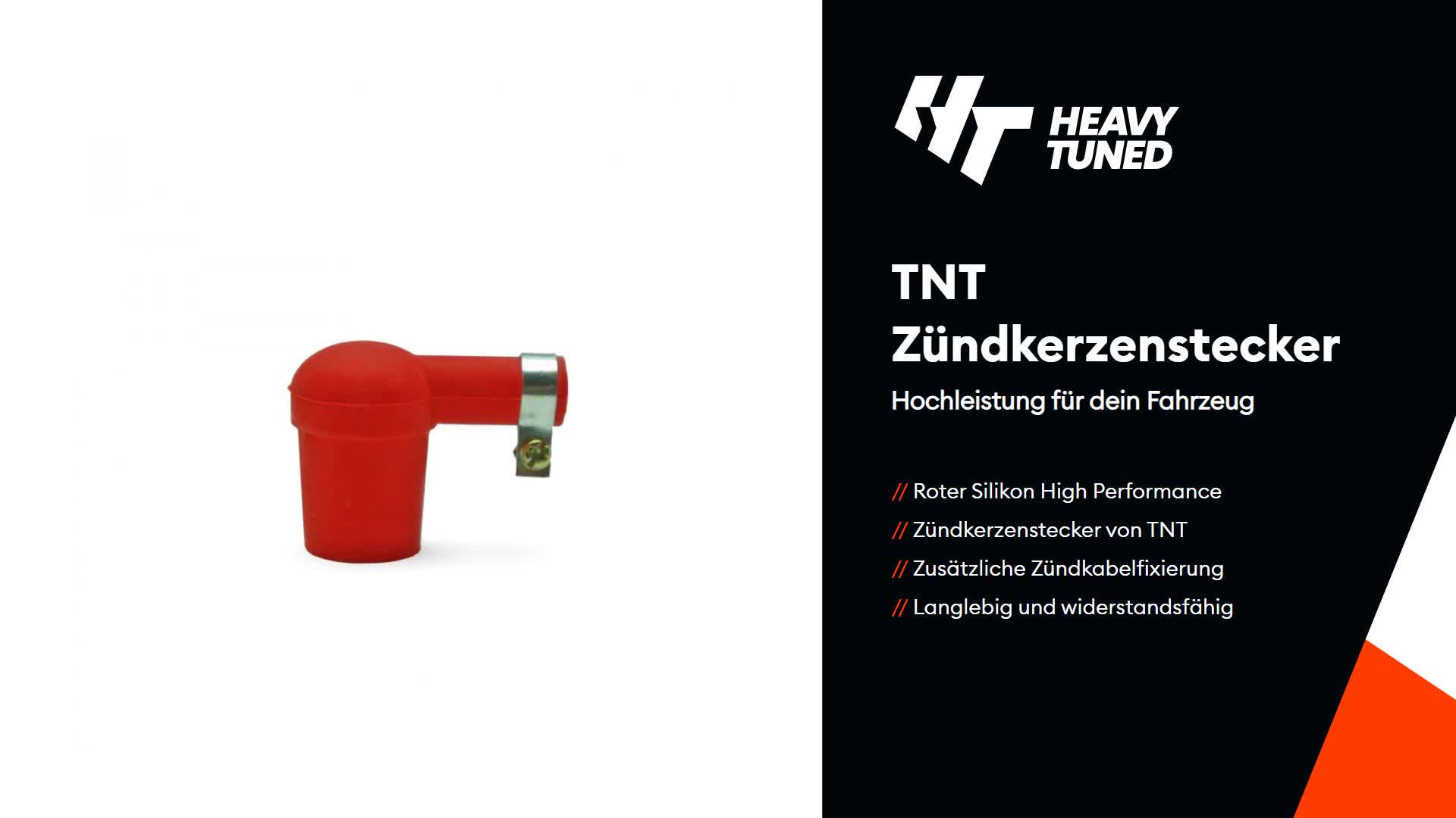 TNT Zündkerzenstecker Silikon Rot Produktbild-Vorschau 5