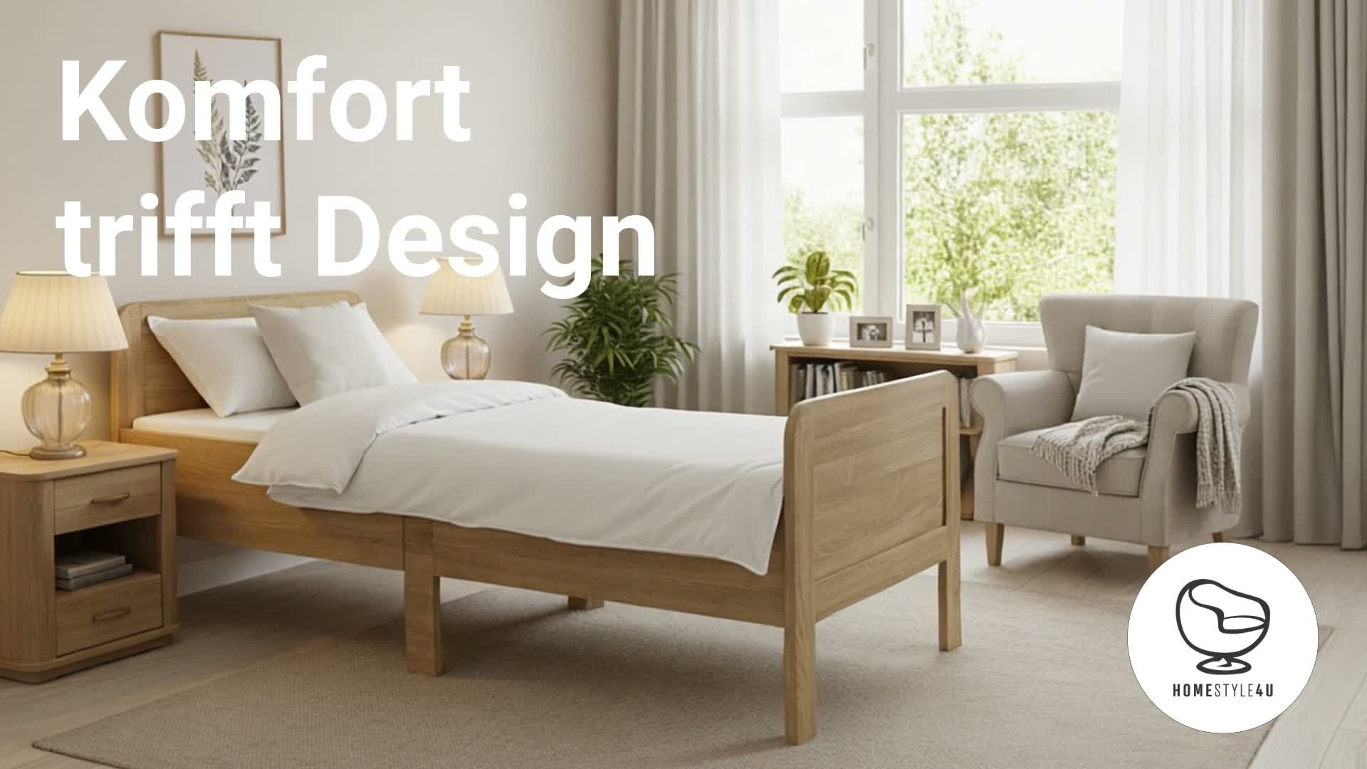 Homestyle4u Komfortbett 100x200, Seniorenbett, Komforthöhe Produktbild-Vorschau 7