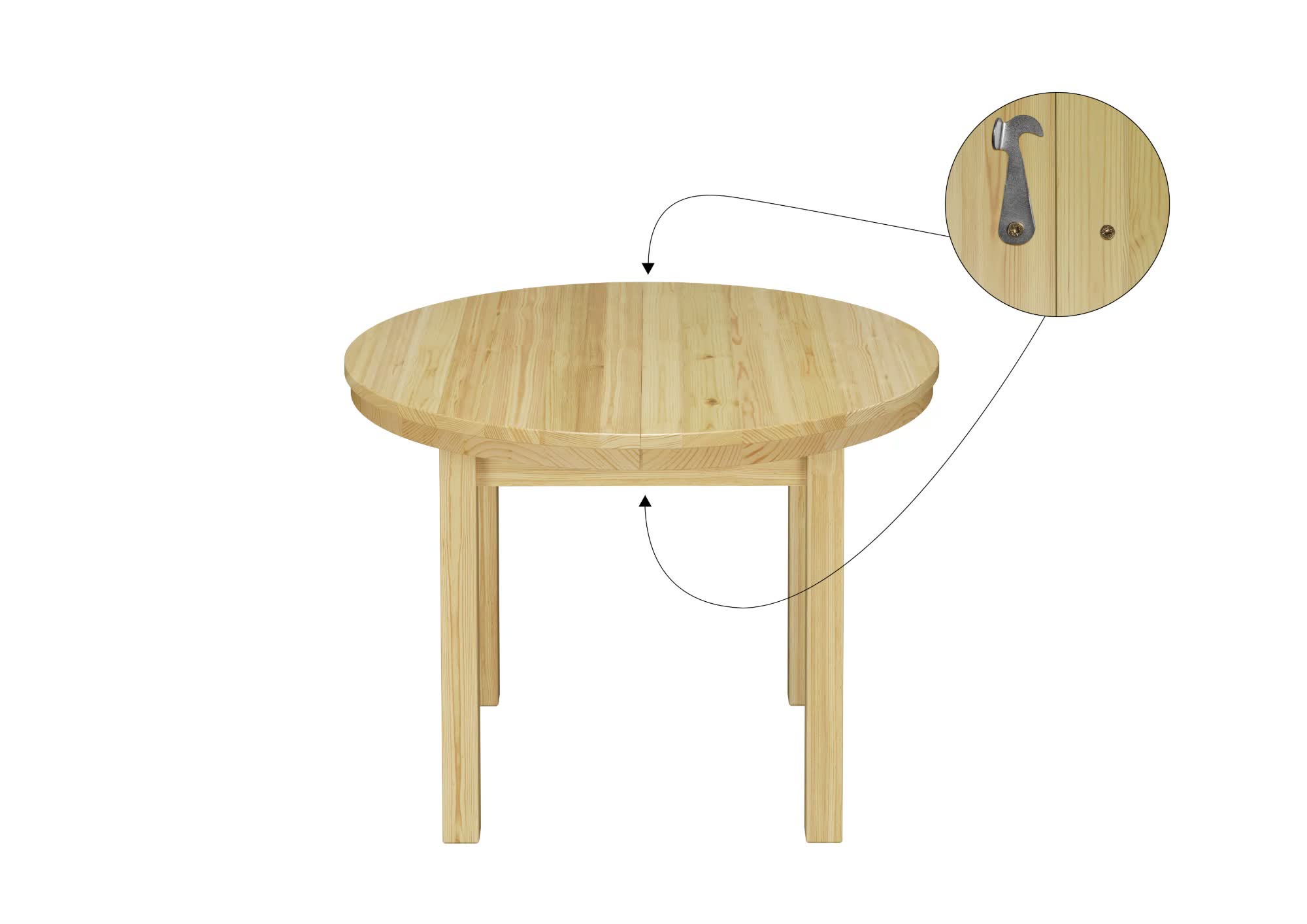 Runder Tisch Küchentisch Esstisch ausziehbar 103x103x75 Produktbild-Vorschau 7