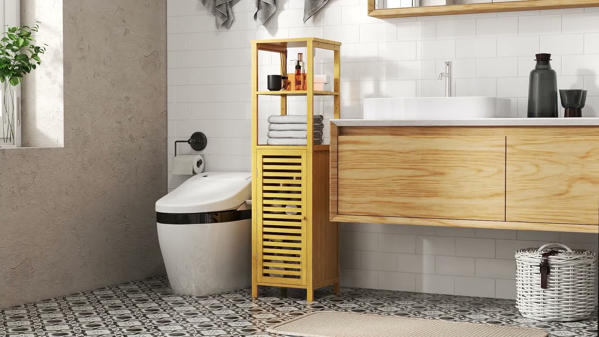 kleankin Badezimmerschrank, Badschrank aus Bambus, Produktbild-Vorschau 6