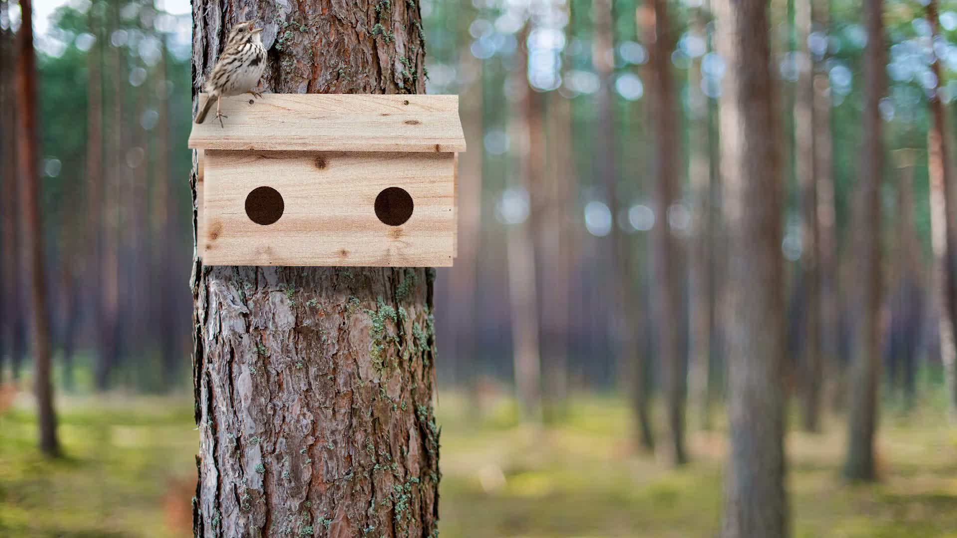 Relaxdays Nistkasten für Stare, natürliches Tannenholz, 2x Produktbild-Vorschau 7