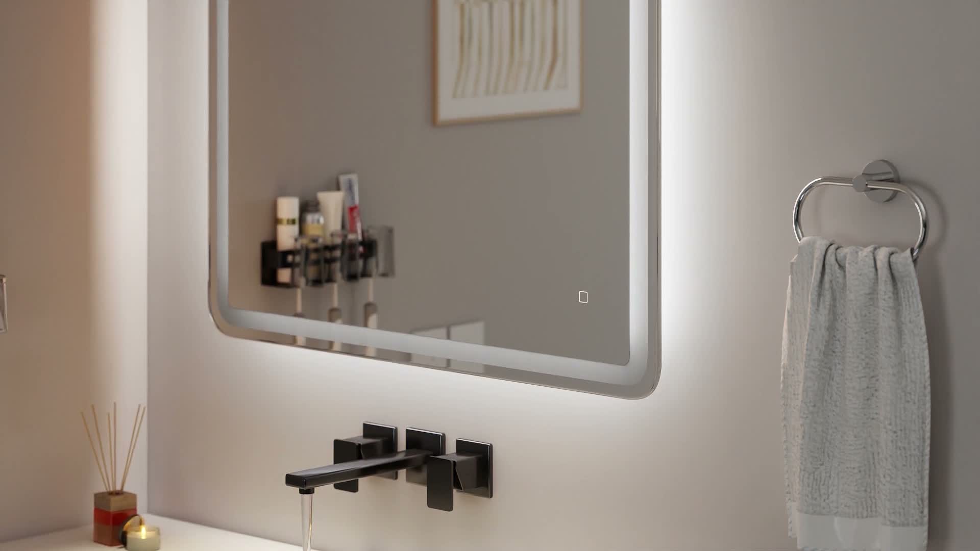 HOMCOM Badspiegel, 70 x 90 cm LED Badezimmerspiegel mit 3 Produktbild-Vorschau 7