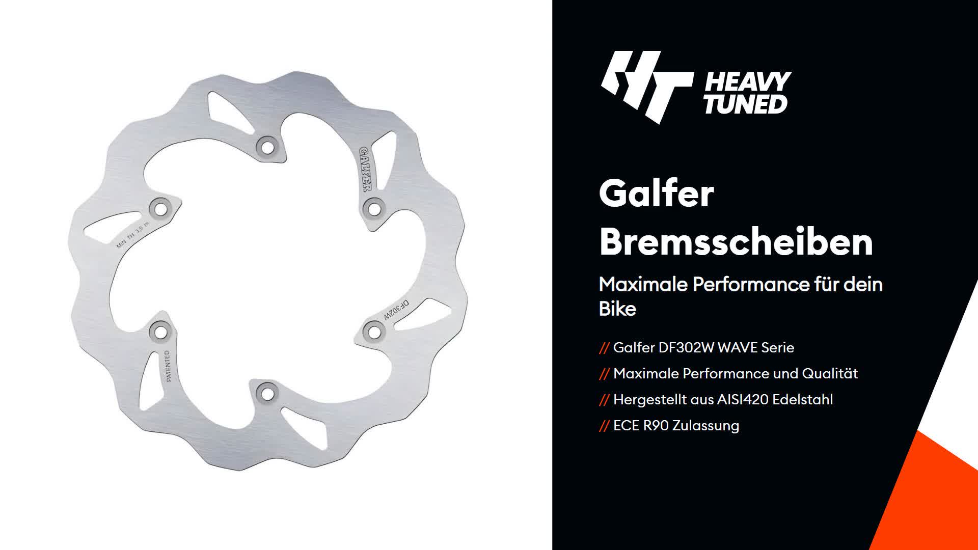 GALFER Wave Bremsscheibe "DF302", W - starr, (KBA), hinten Produktbild-Vorschau 3