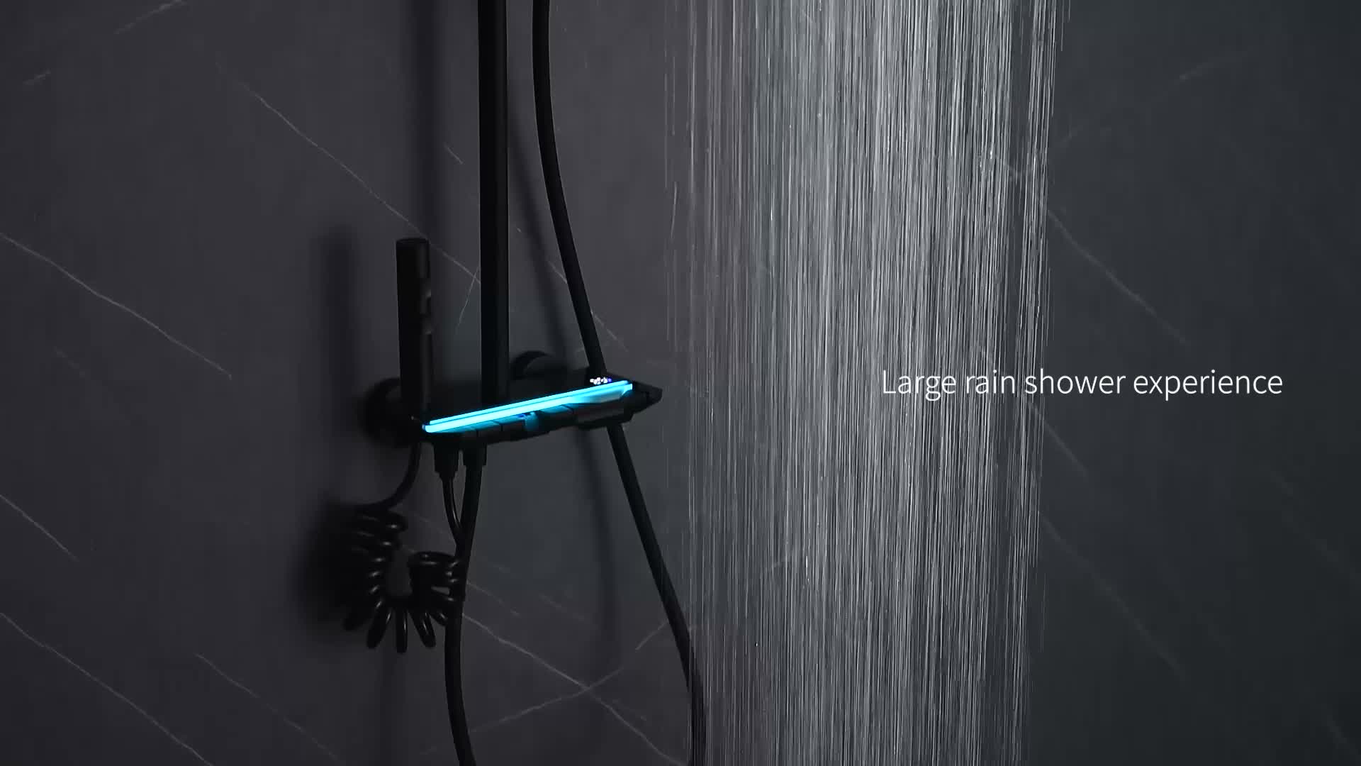 Homelody Duschsystem Messing Schwarz, 4 Wasserausgabe Modi, Produktbild-Vorschau 7