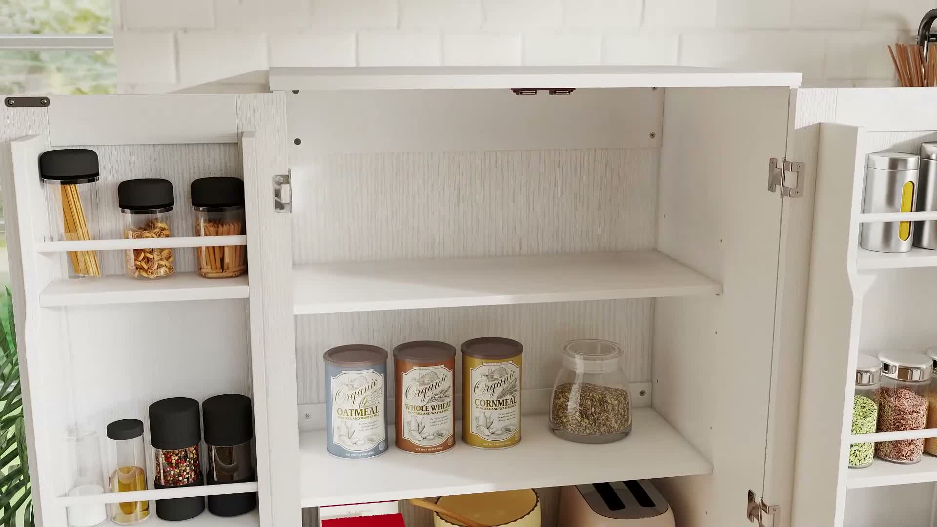 HOMCOM Küchenschrank Buffetschrank mit 2 Türen, 8 Produktbild-Vorschau 7