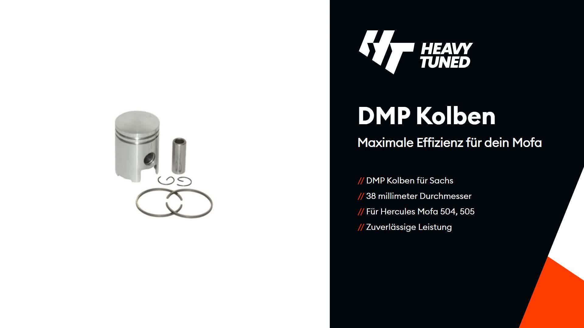 DMP Kolben kompatibel mit Sachs 38mm für Hercules Mofa 504 Produktbild-Vorschau 2