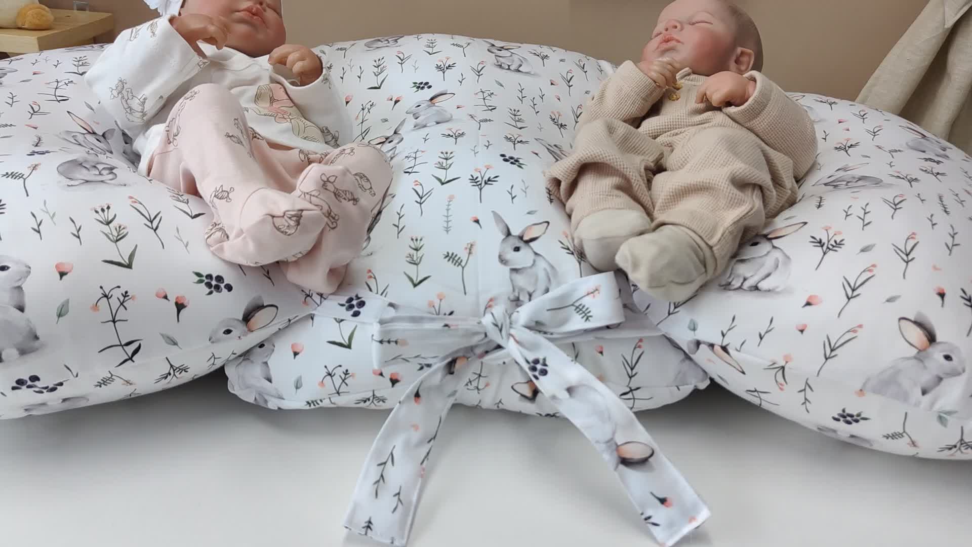 Großes Stillkissen für Zwillinge, Geschenk für Zwillinge Produktbild-Vorschau 7