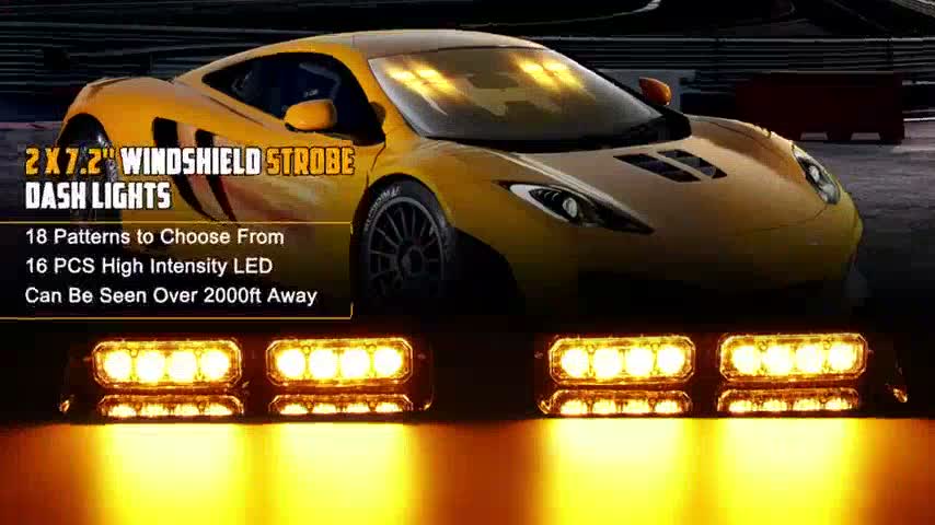 2er-Set LED Amber Warnleuchten – 48 LEDs, 26 Blitzmuster, Produktbild-Vorschau 7