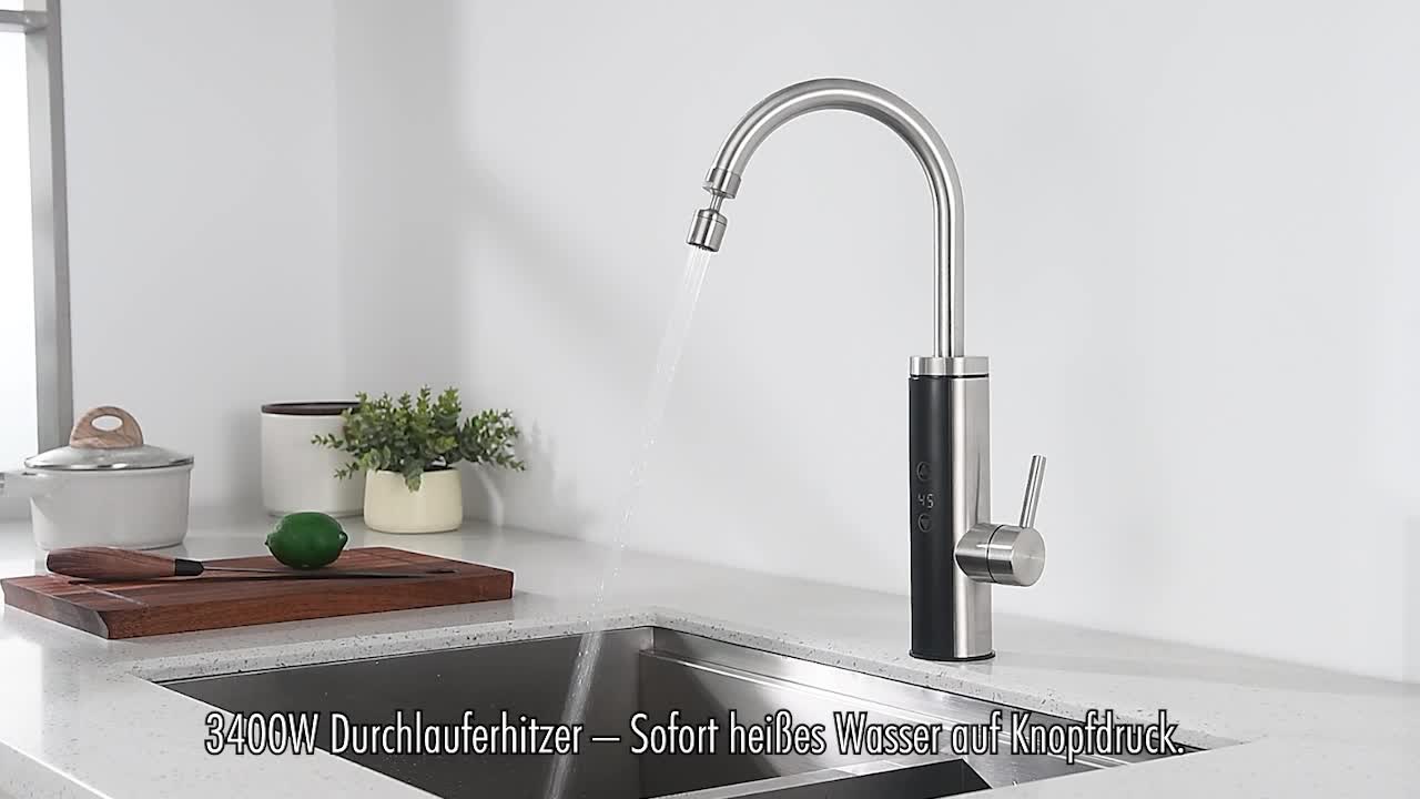 Elektrische Küchenarmatur mit Durchlauferhitzer, Gebürstet Produktbild-Vorschau 7