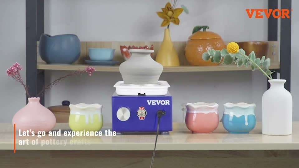 VEVOR Töpferscheibe Keramik Rad Maschine 30 W, Blau Produktbild-Vorschau 7