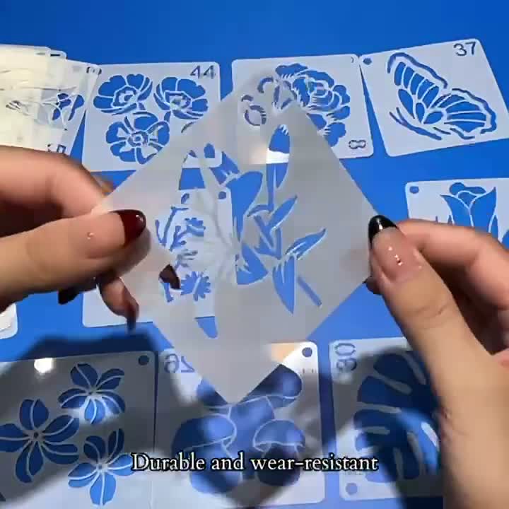 80 Stueck Schablonen Set 7,2 x 7,2 cm, Wiederverwendbare Produktbild-Vorschau 7