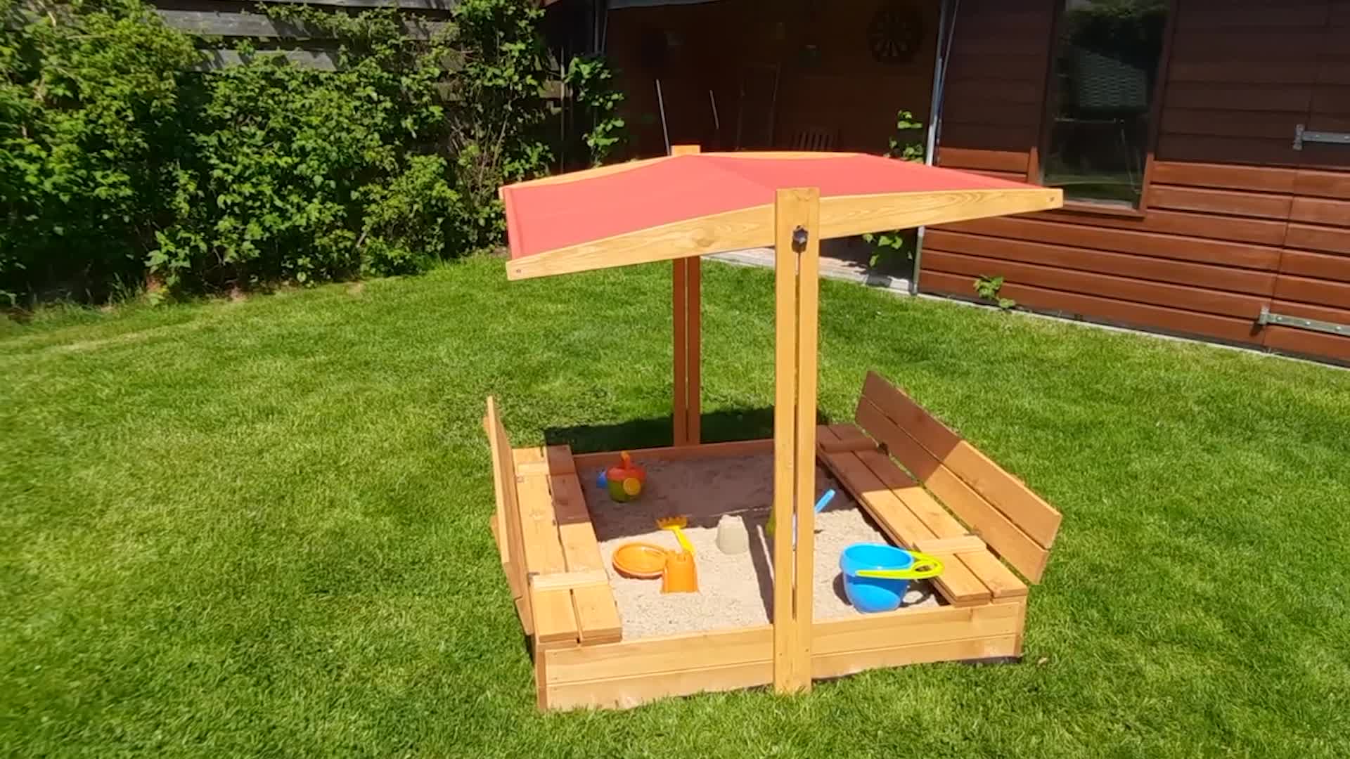 Ladanas® Sandkasten Holz- IMPRÄGNIERT -120 x 120 cm Produktbild-Vorschau 7