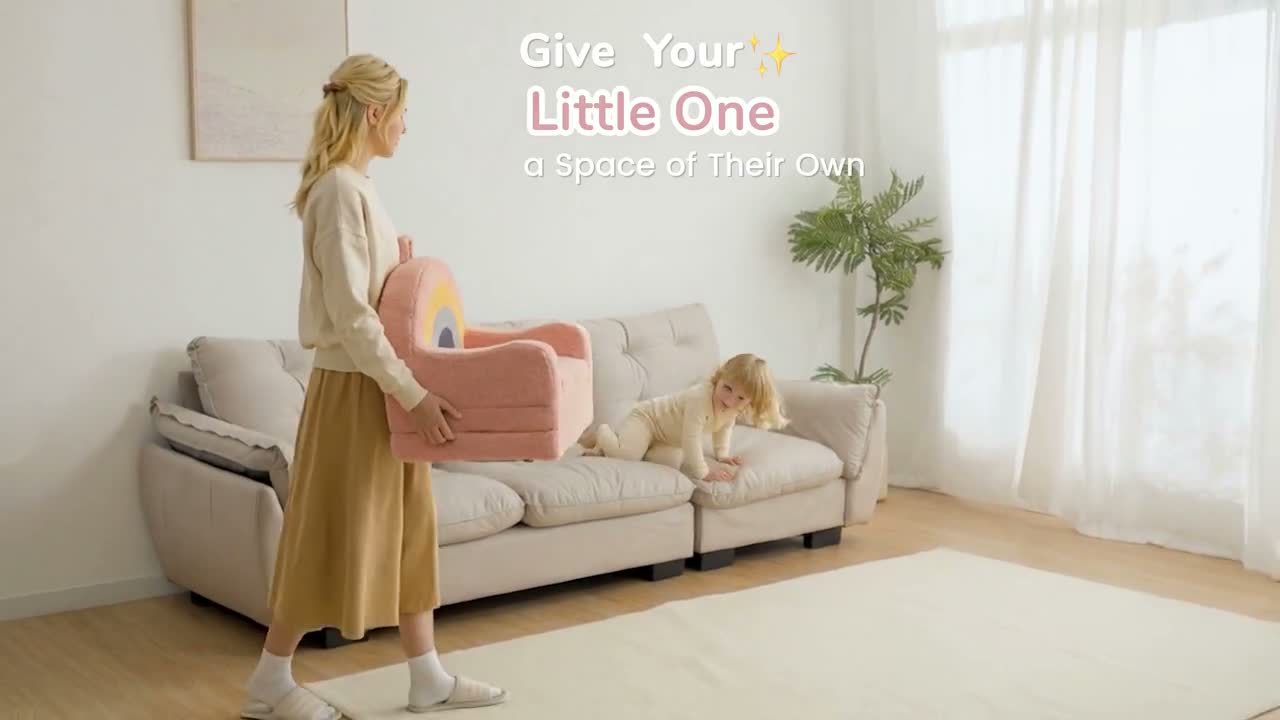 Caveen 2in1 Kinder Sofa Klappbar Spielsofa Baby Couch mit Produktbild-Vorschau 7