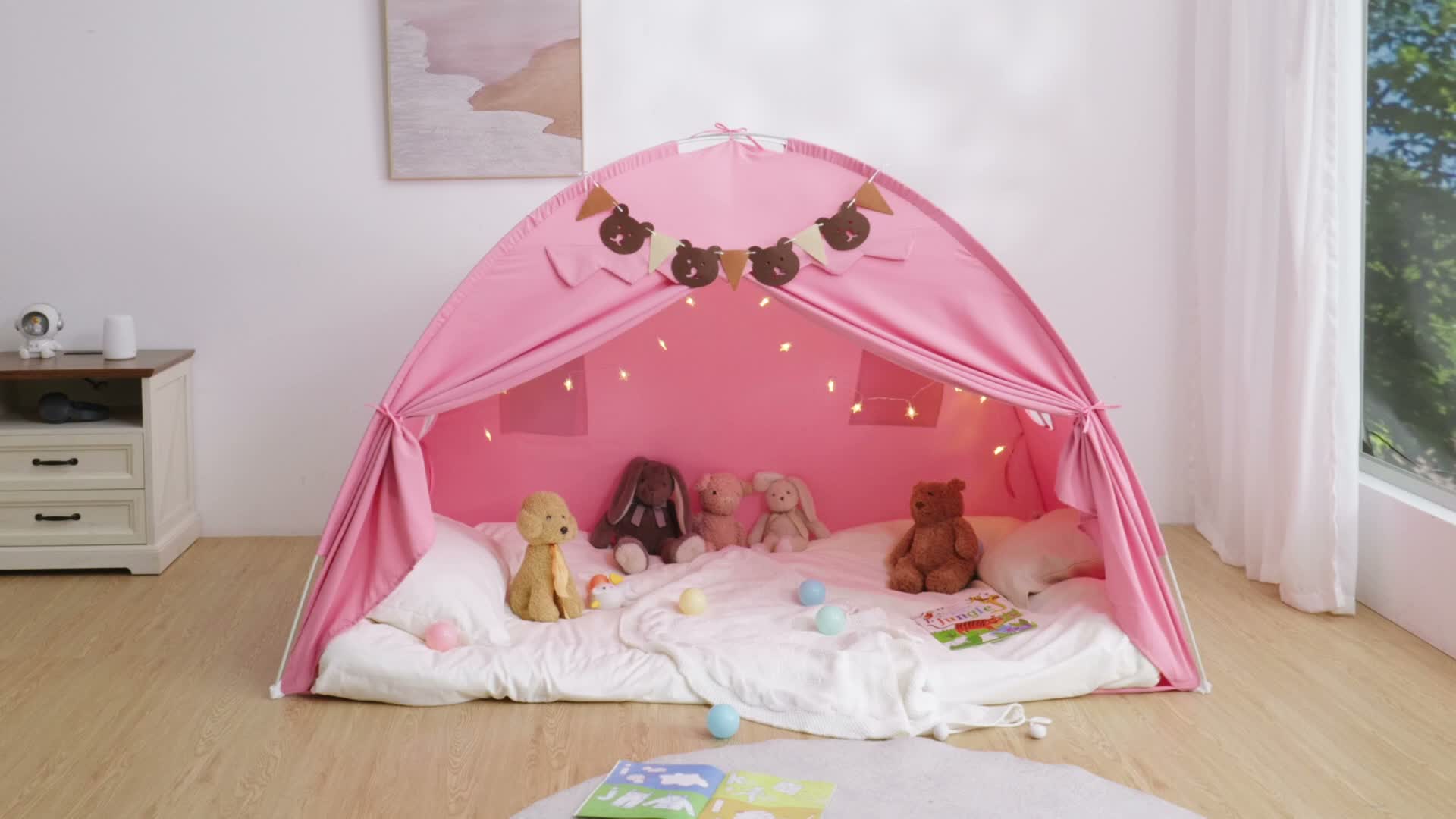 YEERSWAG Twin Bettzelt Kinderbett Baldachin Spielzelt mit Produktbild-Vorschau 7