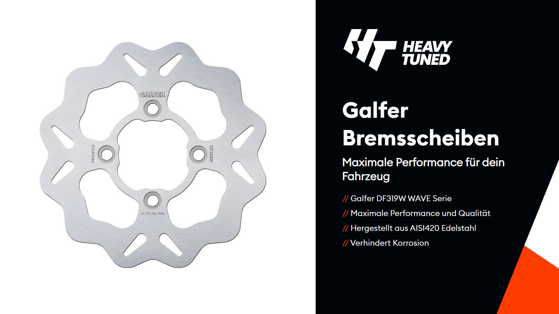 Bremsscheibe Galfer DF319W WAVE® starr hinten 220x4mm für Produktbild-Vorschau 5