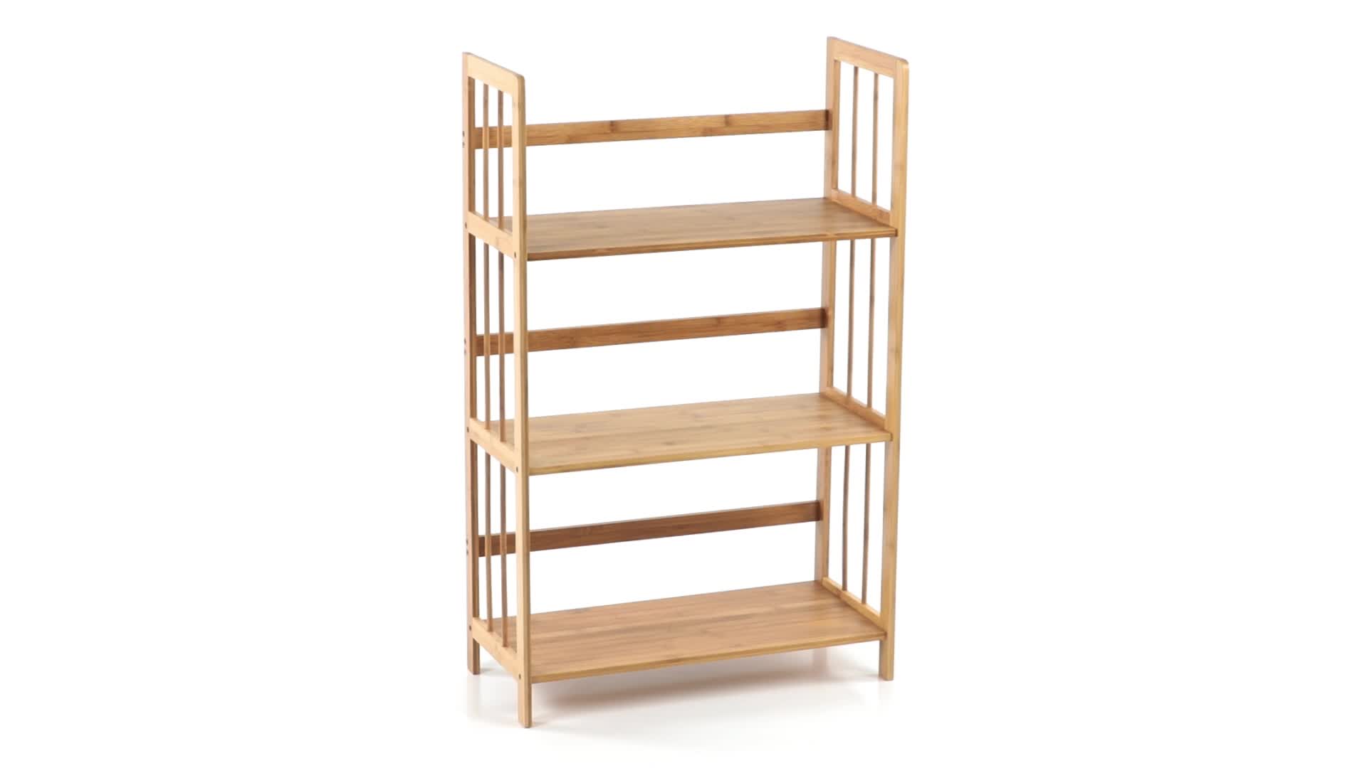 Relaxdays Standregal Bambus, Holz, 3 Ablagen, HxBxT: 88 x Produktbild-Vorschau 7