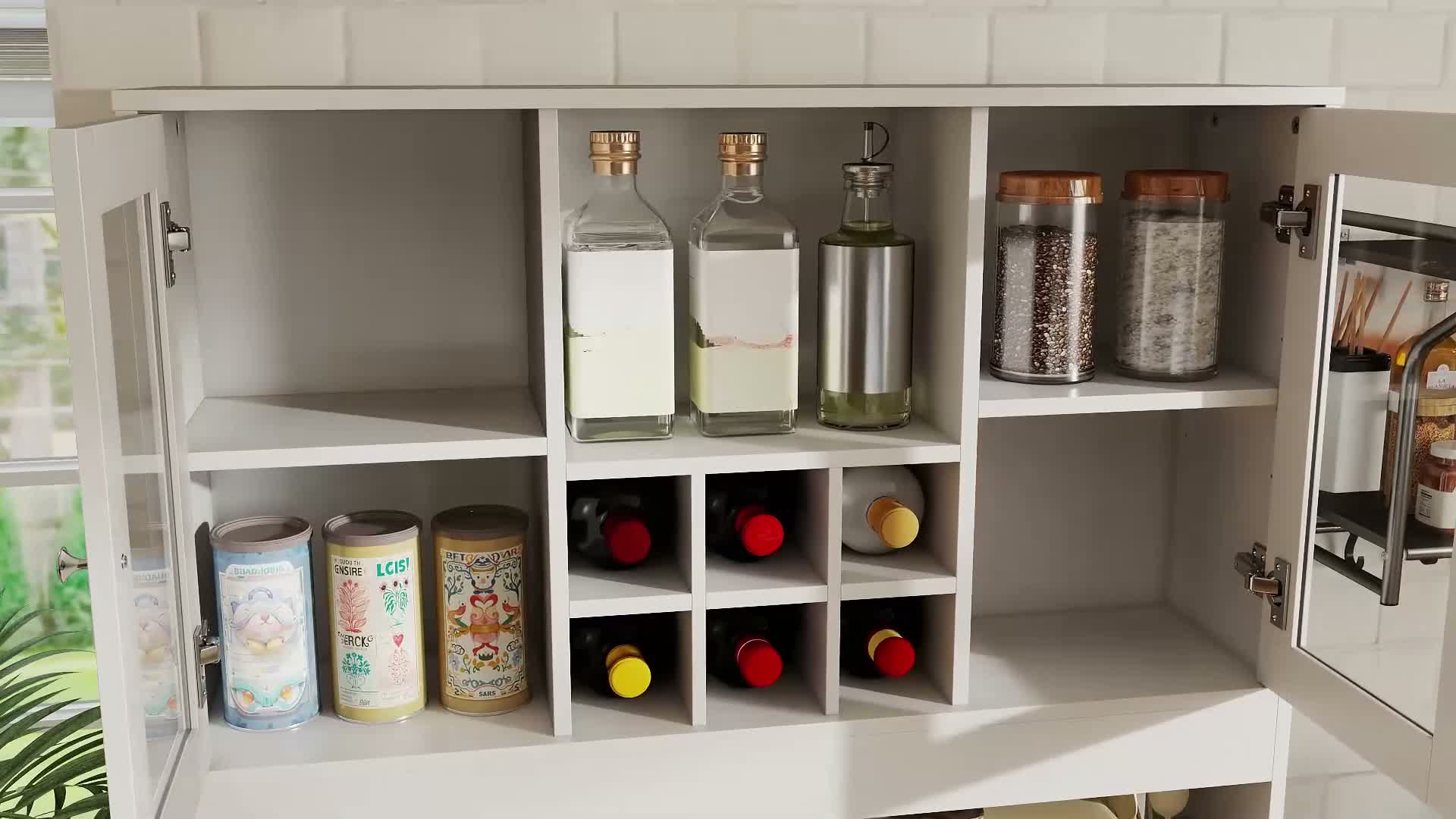 HOMCOM Küchenschrank, Buffetschrank mit verstellbaren Produktbild-Vorschau 7