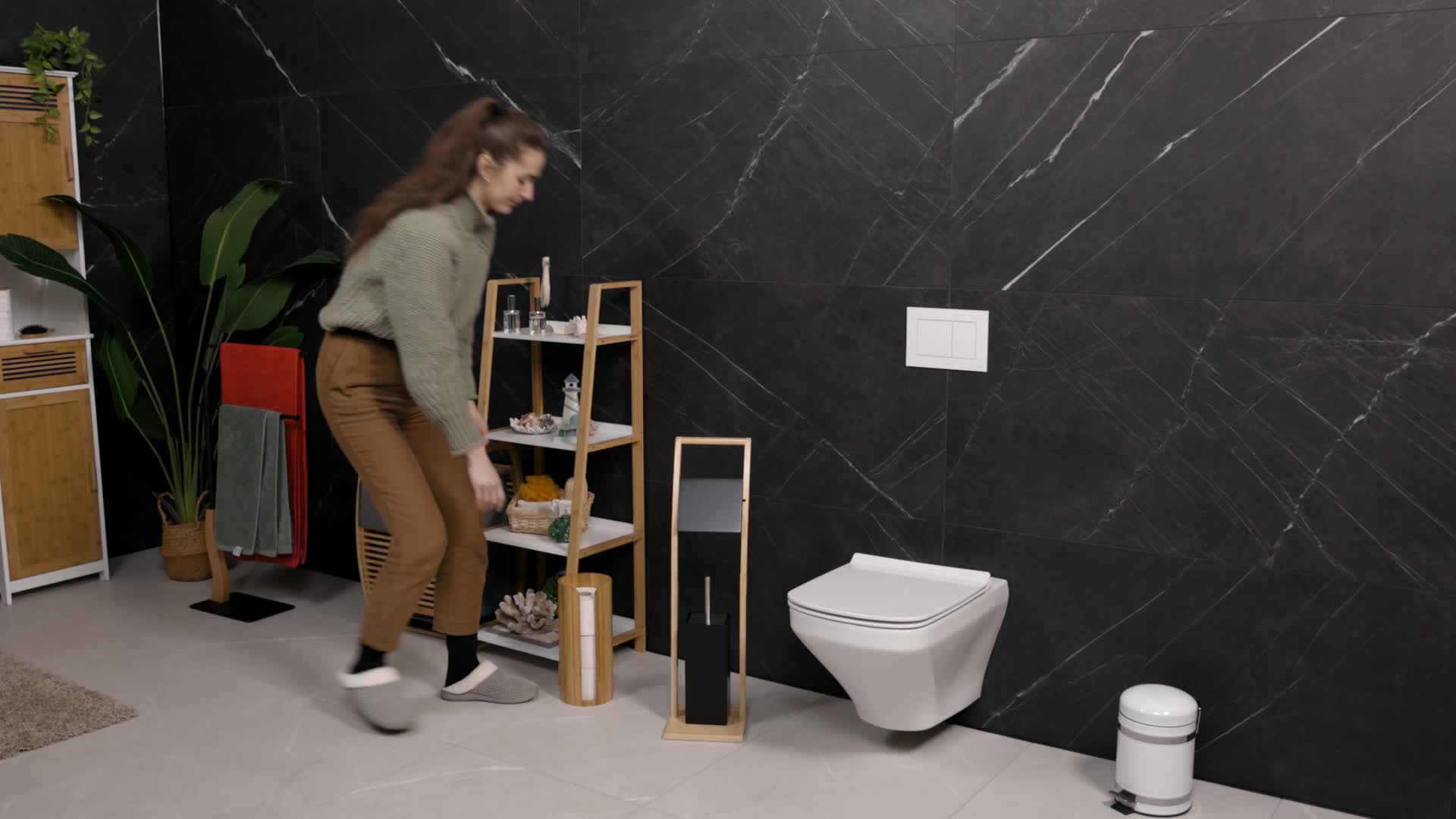 Relaxdays Toilettenpapier Aufbewahrung Bambus, für 3 Produktbild-Vorschau 7