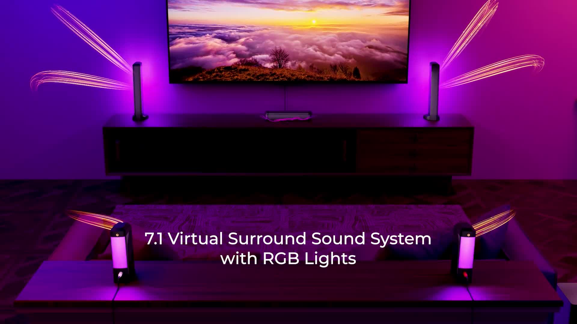 ULTIMEA 7.1ch abnehmbare Soundbar mit RGB Licht, Virtual Produktbild-Vorschau 7