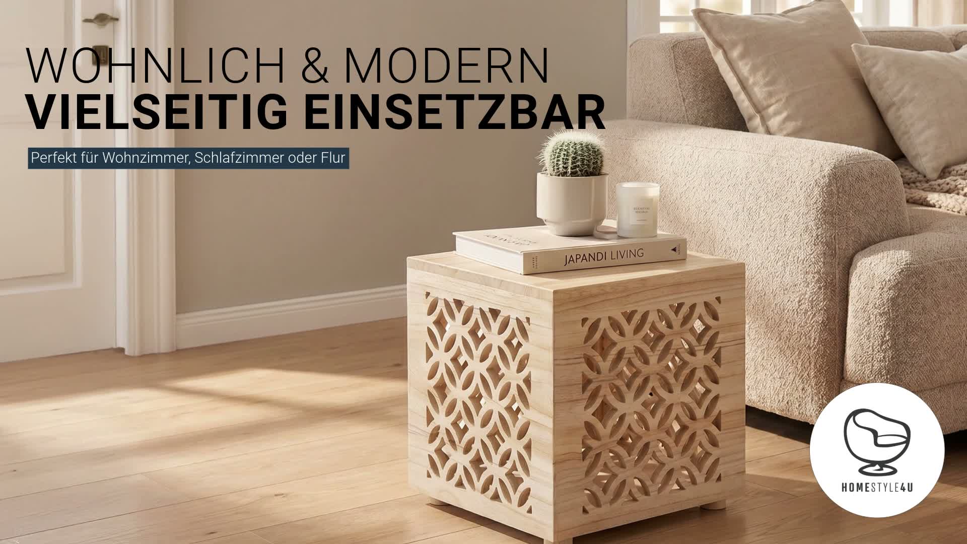 Homestyle4u Hocker | Holzhocker | Beistelltisch holz | Produktbild-Vorschau 7
