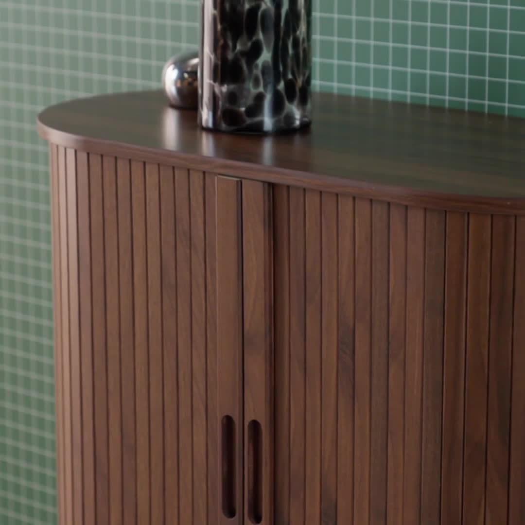 sweeek - Sideboard mit Schiebetüren und Regal, gerillter Produktbild-Vorschau 7
