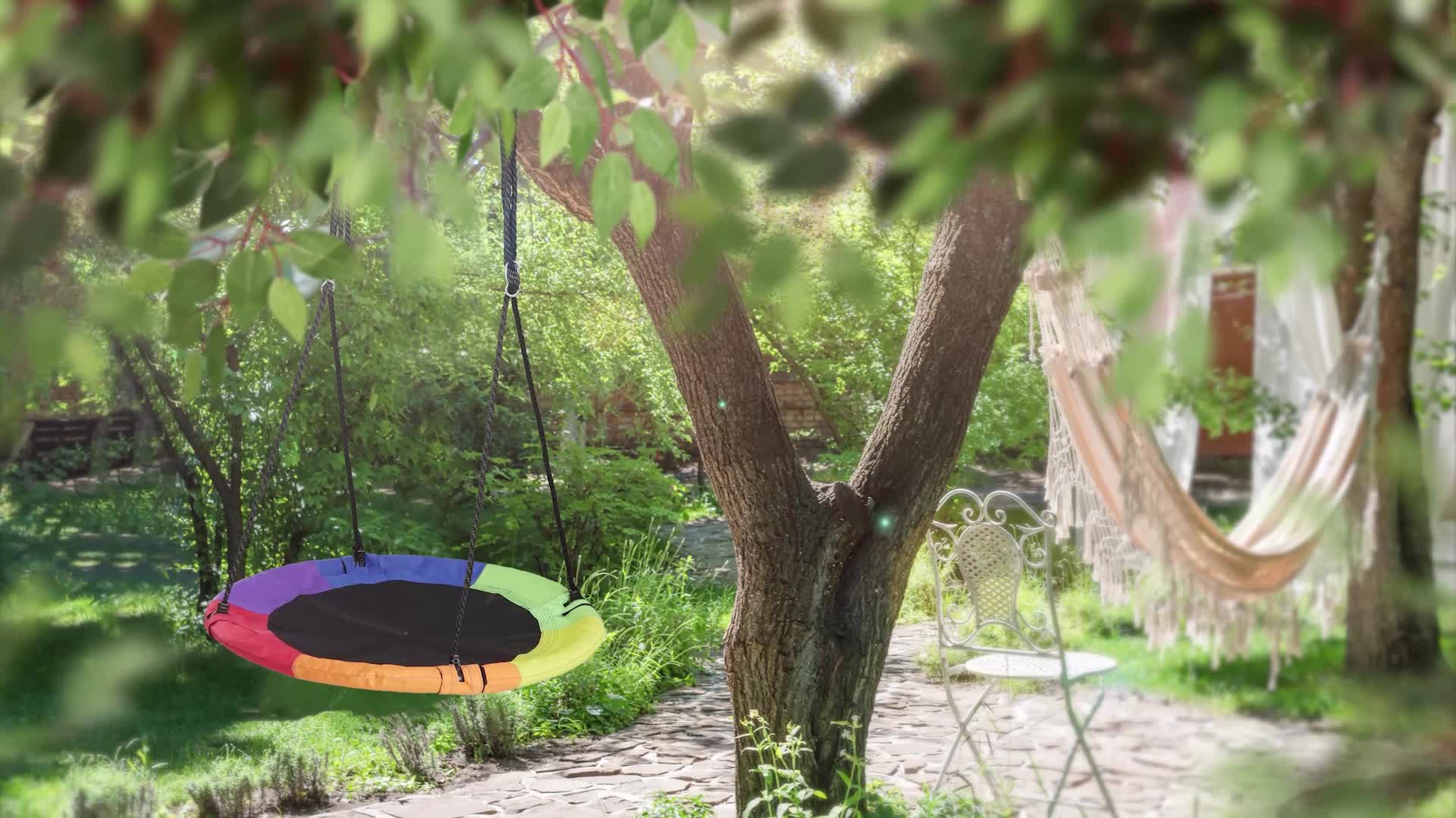 Relaxdays Nestschaukel, Ø 100 cm, Kinder & Erwachsene, Produktbild-Vorschau 7